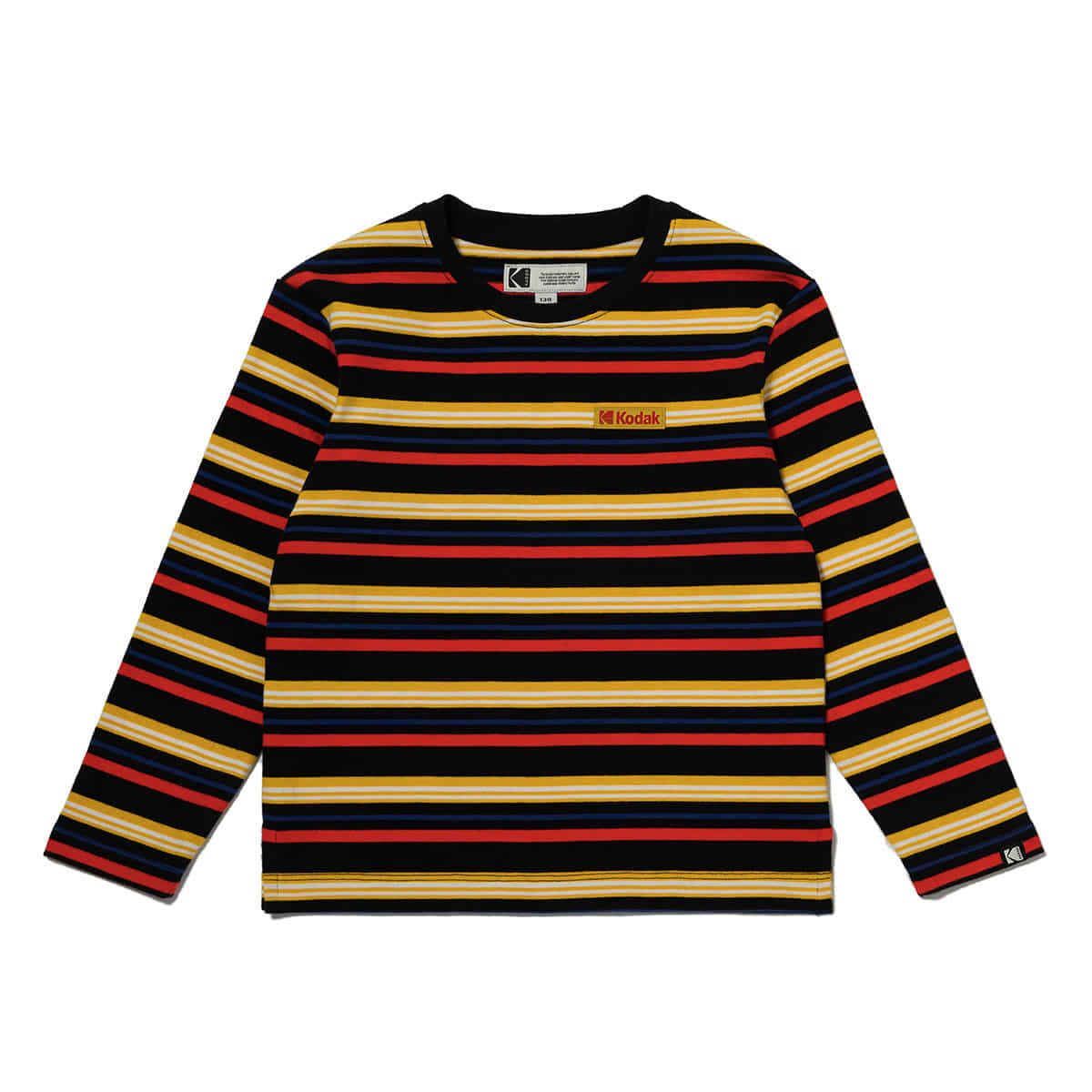 코닥 키즈(KODAK KIDS) 레인보우 스트라이프 롱 슬리브 티셔츠 키즈 BLACK