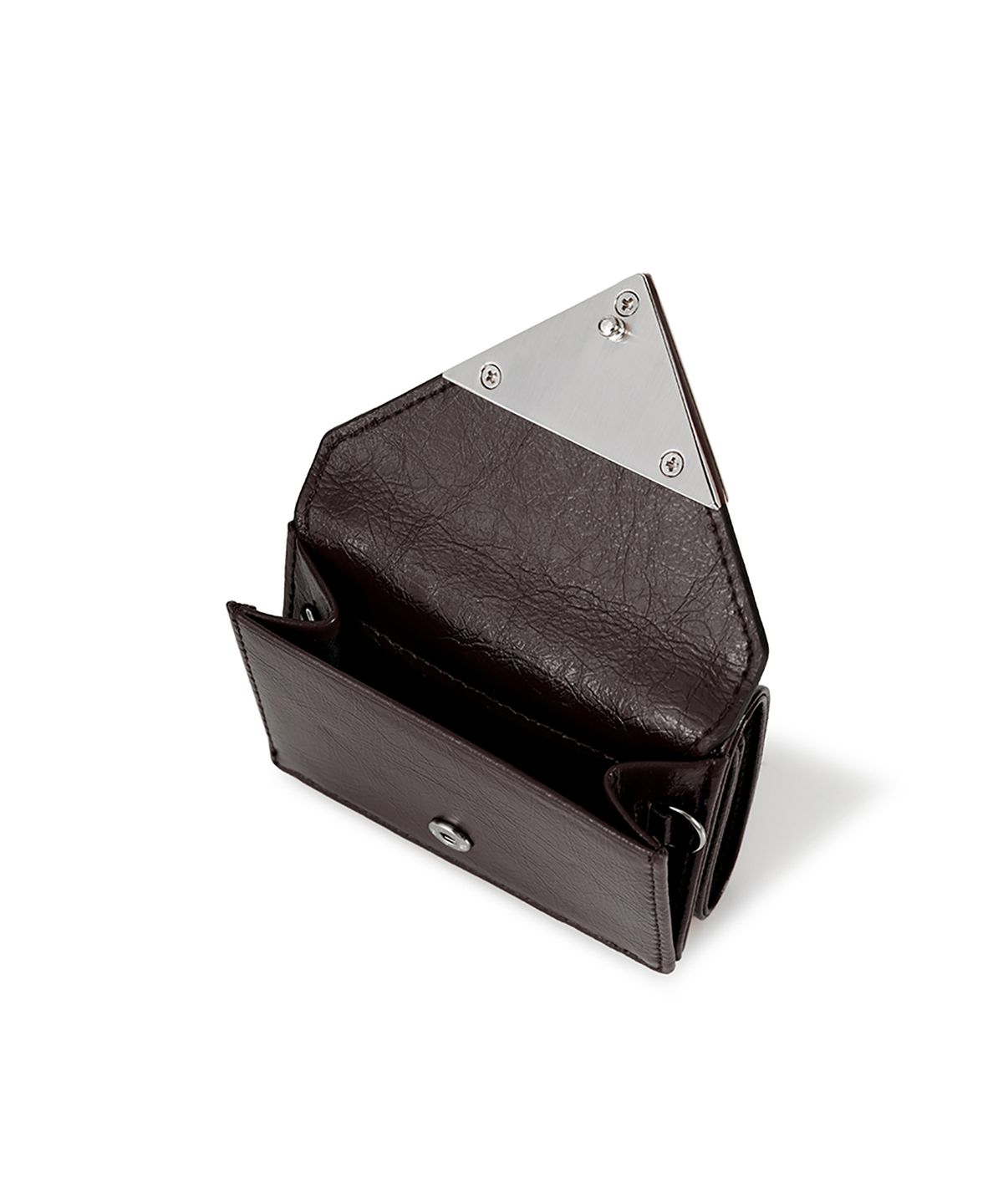 페넥(FENNEC) CRINKLE TRIANGLE TRIPLE WALLET - ESPRESSO