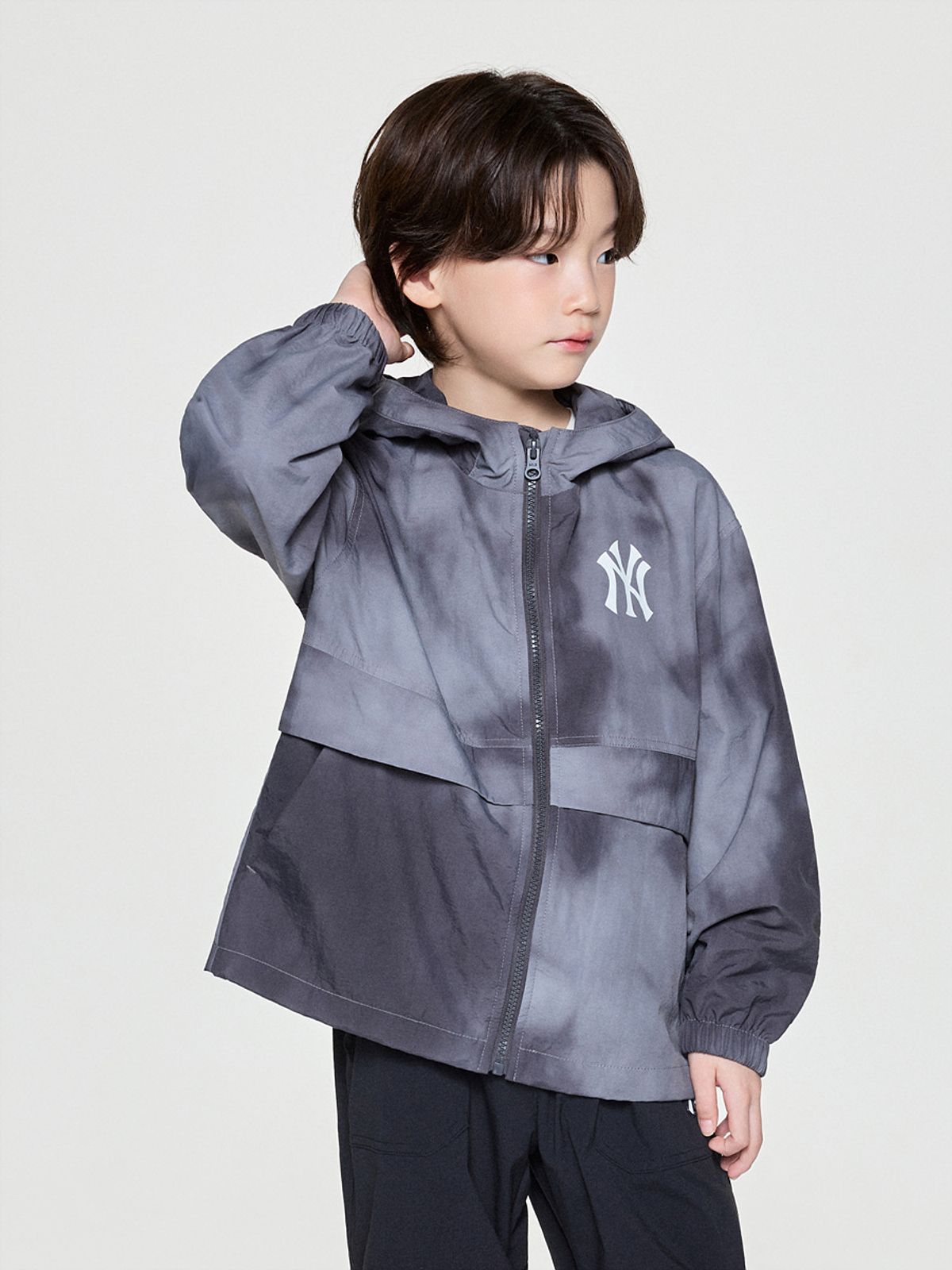 엠엘비 키즈(MLB KIDS) 스트릿 워시드 바람막이 NY (D.Grey)