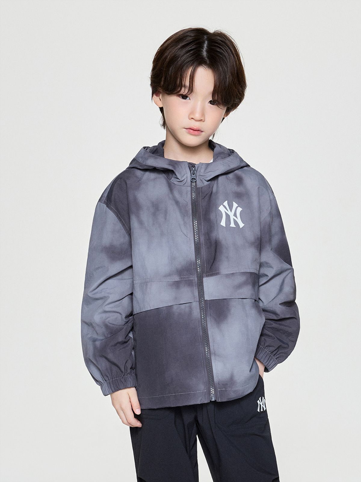 엠엘비 키즈(MLB KIDS) 스트릿 워시드 바람막이 NY (D.Grey)