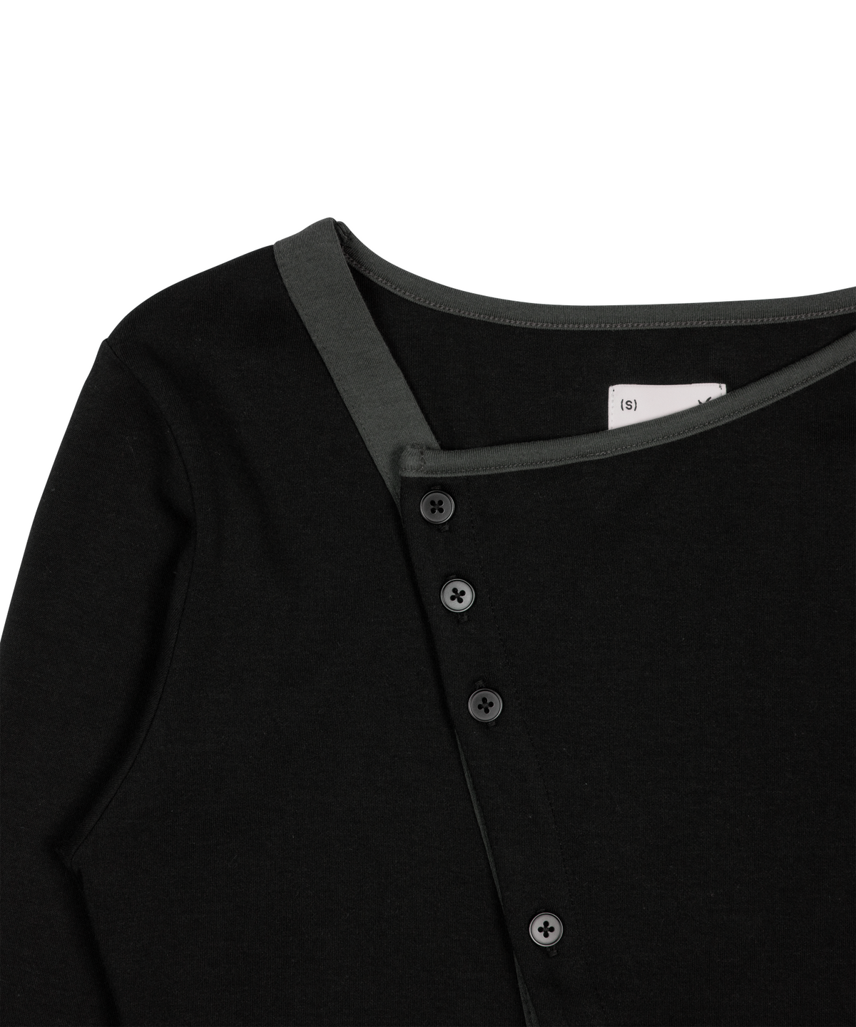 더콜디스트모먼트(THE COLDEST MOMENT) TCM twist button long sleeve (black)