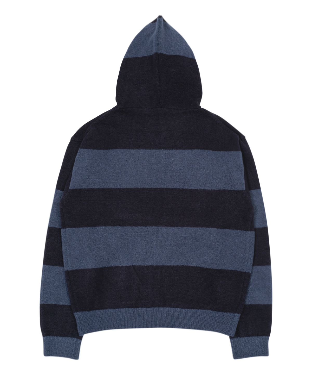 더콜디스트모먼트(THE COLDEST MOMENT) TCM stripe knit hooded zip-up (navy/black)