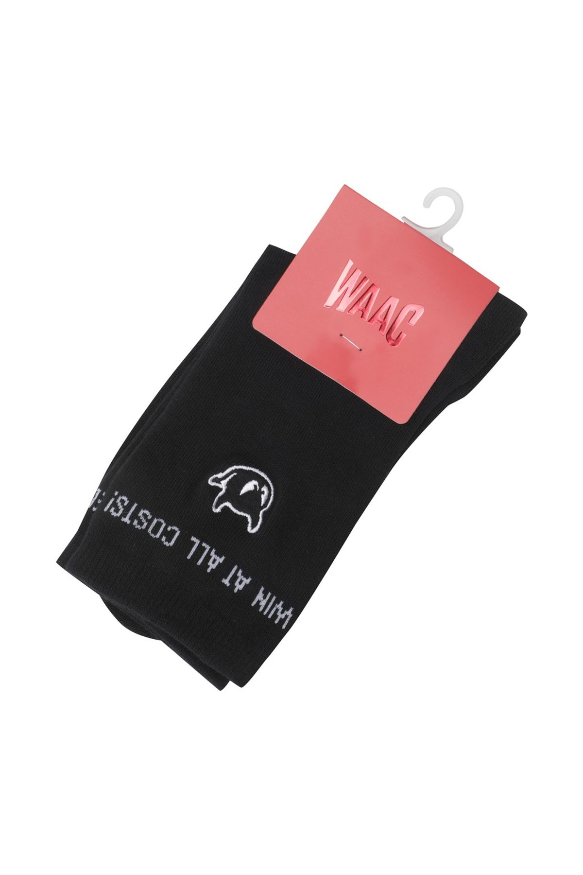 왁(WAAC) Women Slogan Socks WGLCX25611BKX