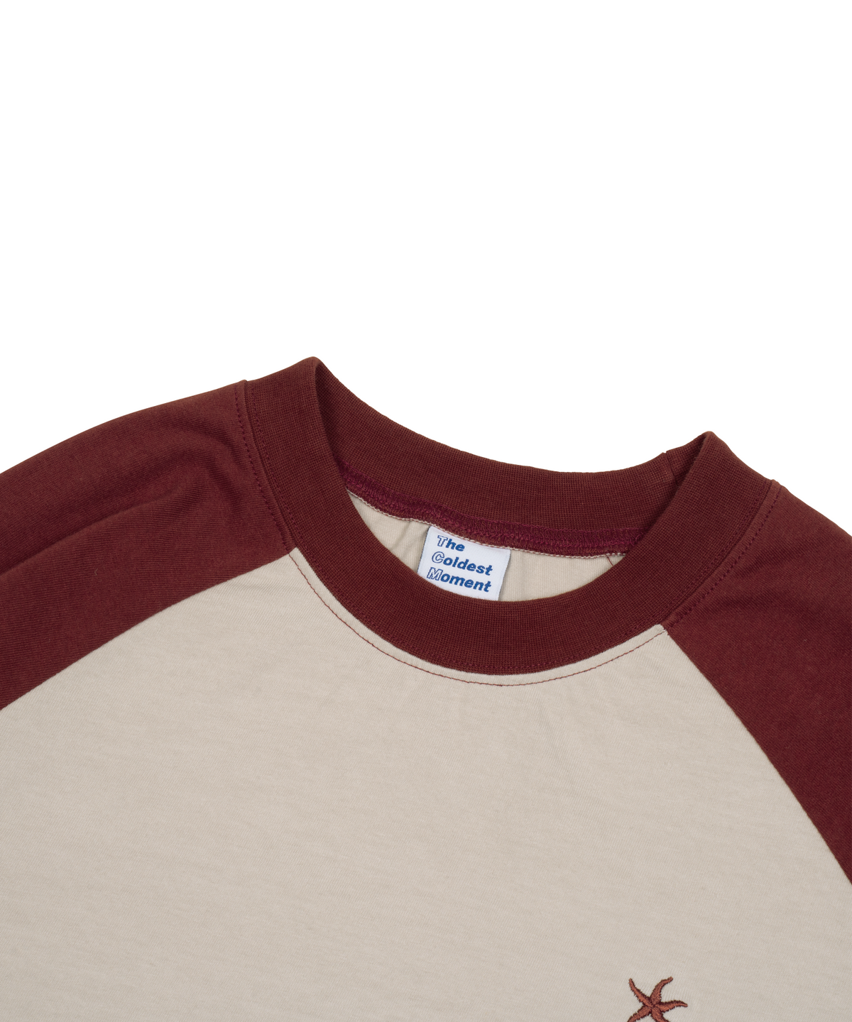 더콜디스트모먼트(THE COLDEST MOMENT) TCM mini logo raglan long sleeve (beige/red)