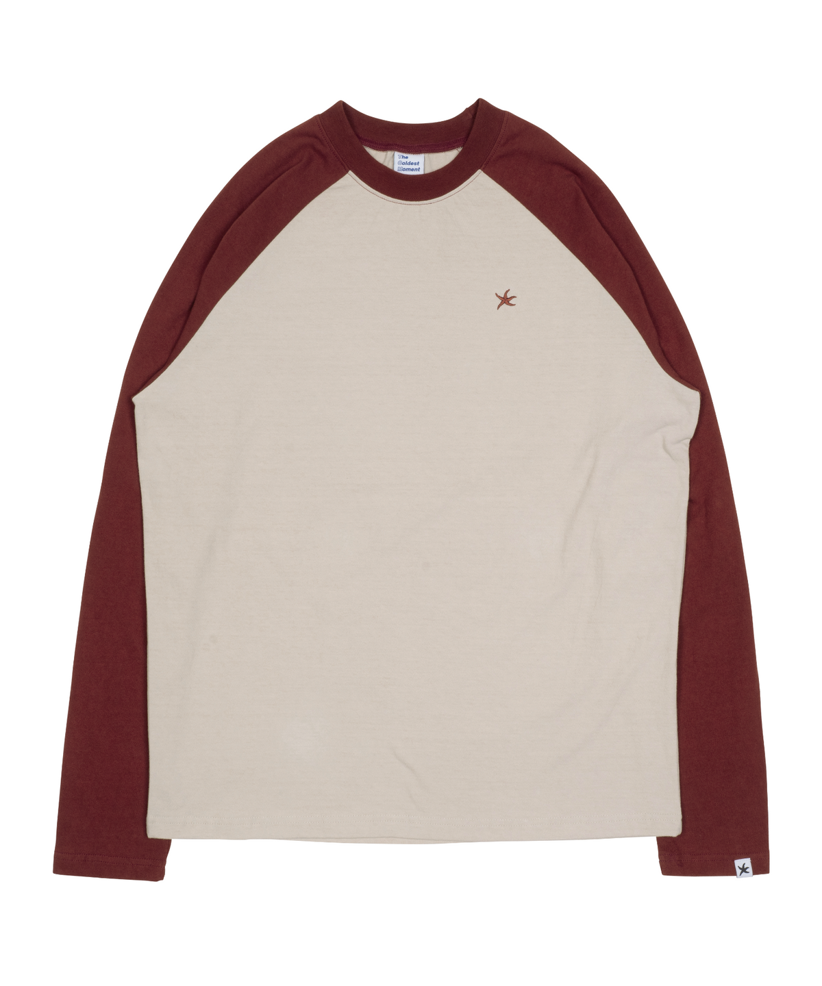 더콜디스트모먼트(THE COLDEST MOMENT) TCM mini logo raglan long sleeve (beige/red)