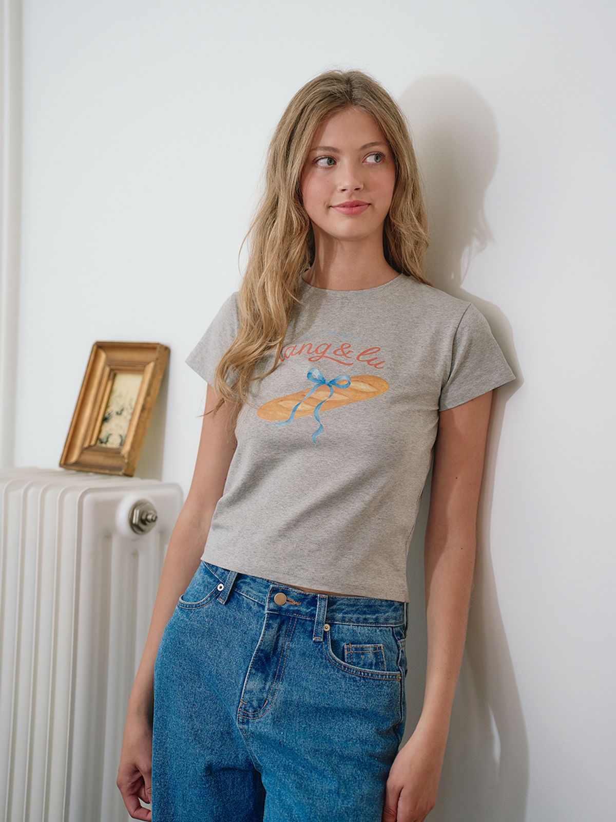 랭앤루(LANGNLU) BAGUETTE T-Shirts(바게트)_GREY