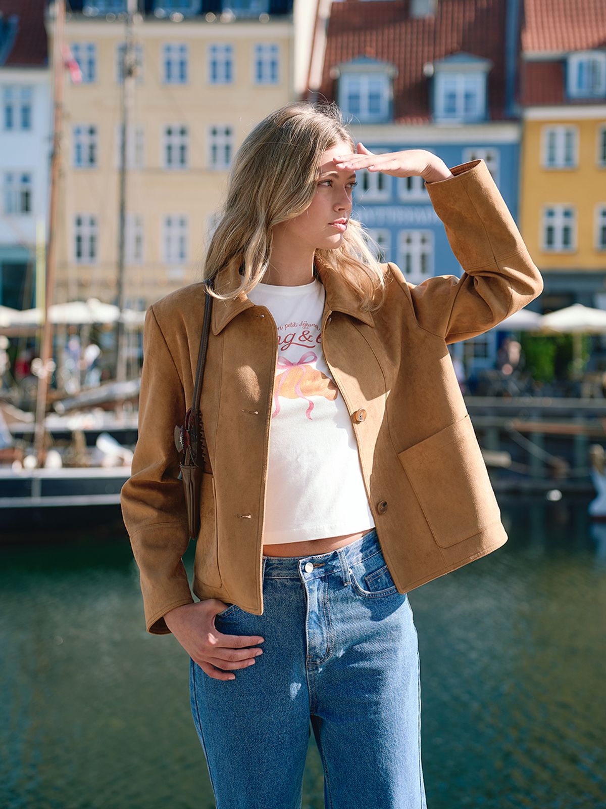 랭앤루(LANGNLU) BREDE Faux Suede Single Jacket(브레데)_BROWN
