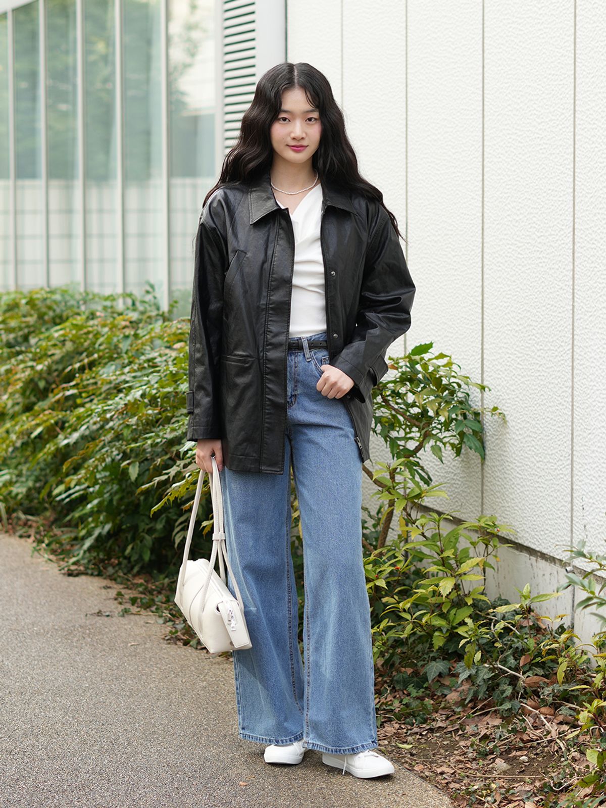 랭앤루(LANGNLU) HAGEN Faux Leather Half Jacket(하겐)_BLACK