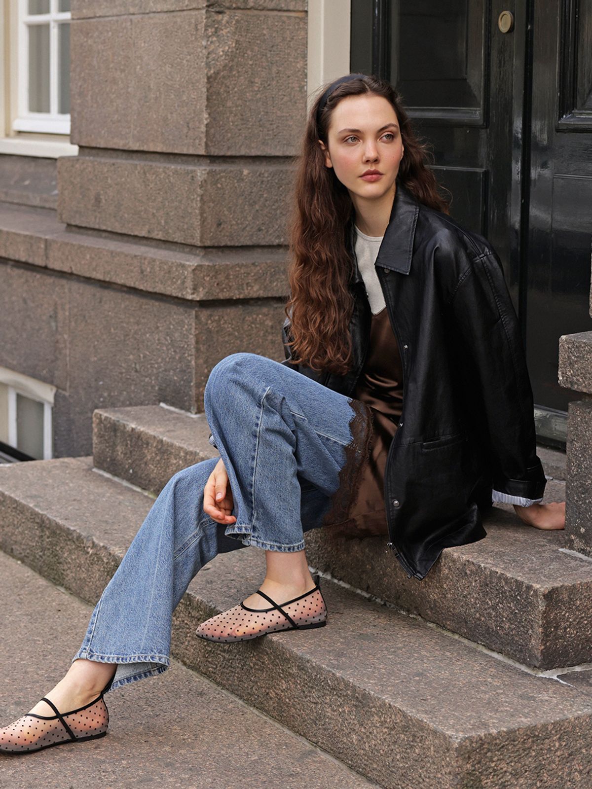 랭앤루(LANGNLU) HAGEN Faux Leather Half Jacket(하겐)_BLACK