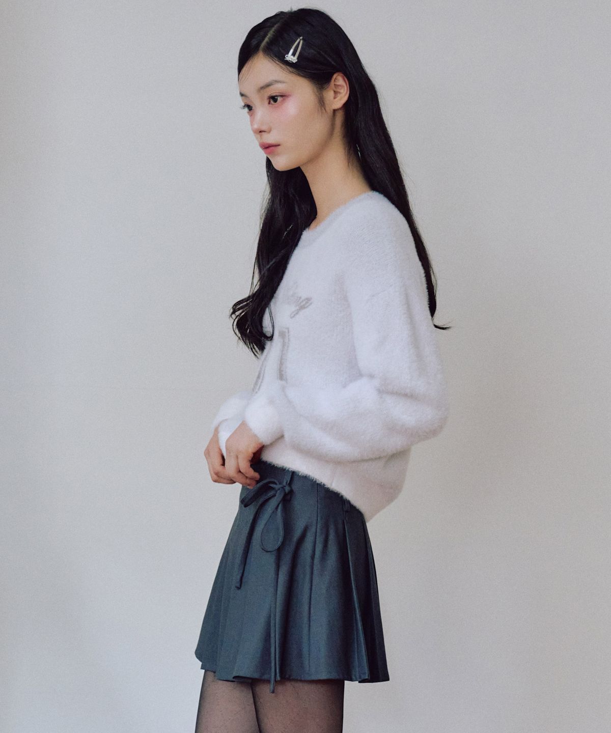제로플래닛(ZEROPLANET) 07 그래픽 헤어리 스웻셔츠 [LIGHT GREY]