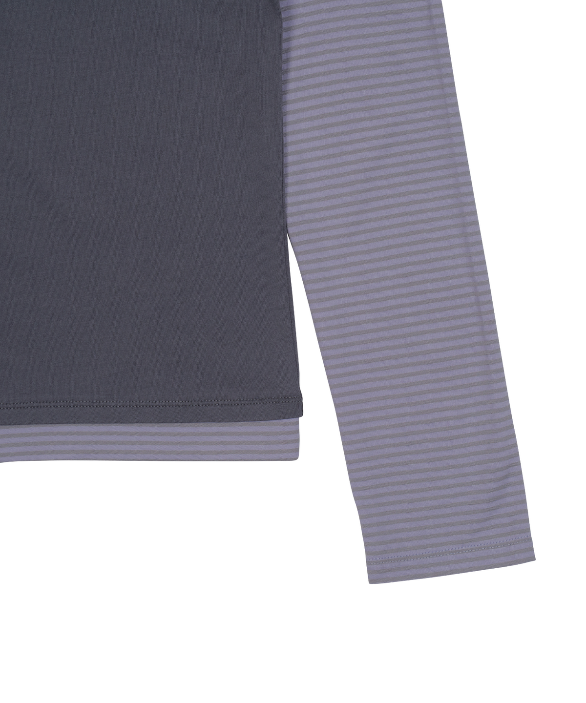 더콜디스트모먼트(THE COLDEST MOMENT) TCM stripe layered long sleeve (charcoal)