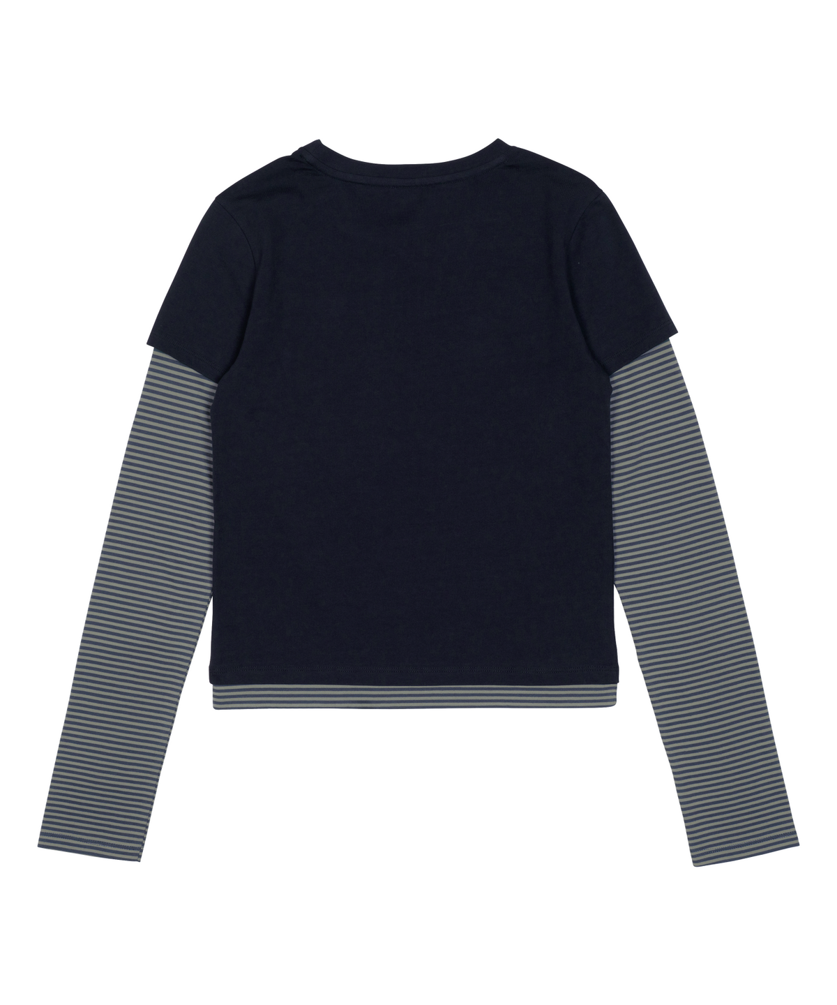 더콜디스트모먼트(THE COLDEST MOMENT) TCM stripe layered long sleeve (navy)