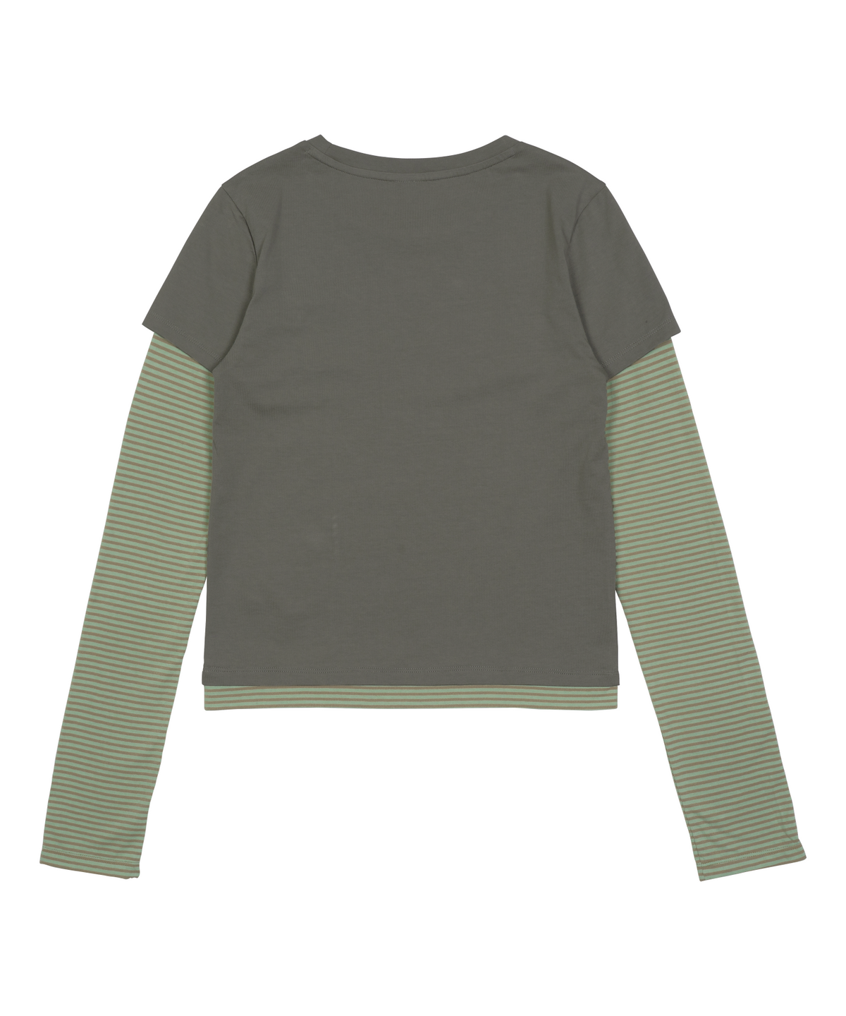 더콜디스트모먼트(THE COLDEST MOMENT) TCM stripe layered long sleeve (green)