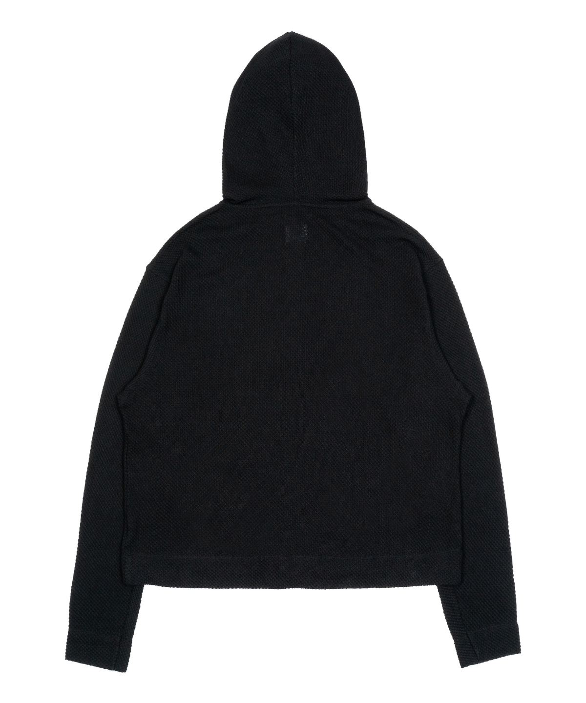 더콜디스트모먼트(THE COLDEST MOMENT) TCM waffle hooded crop jacket (black)