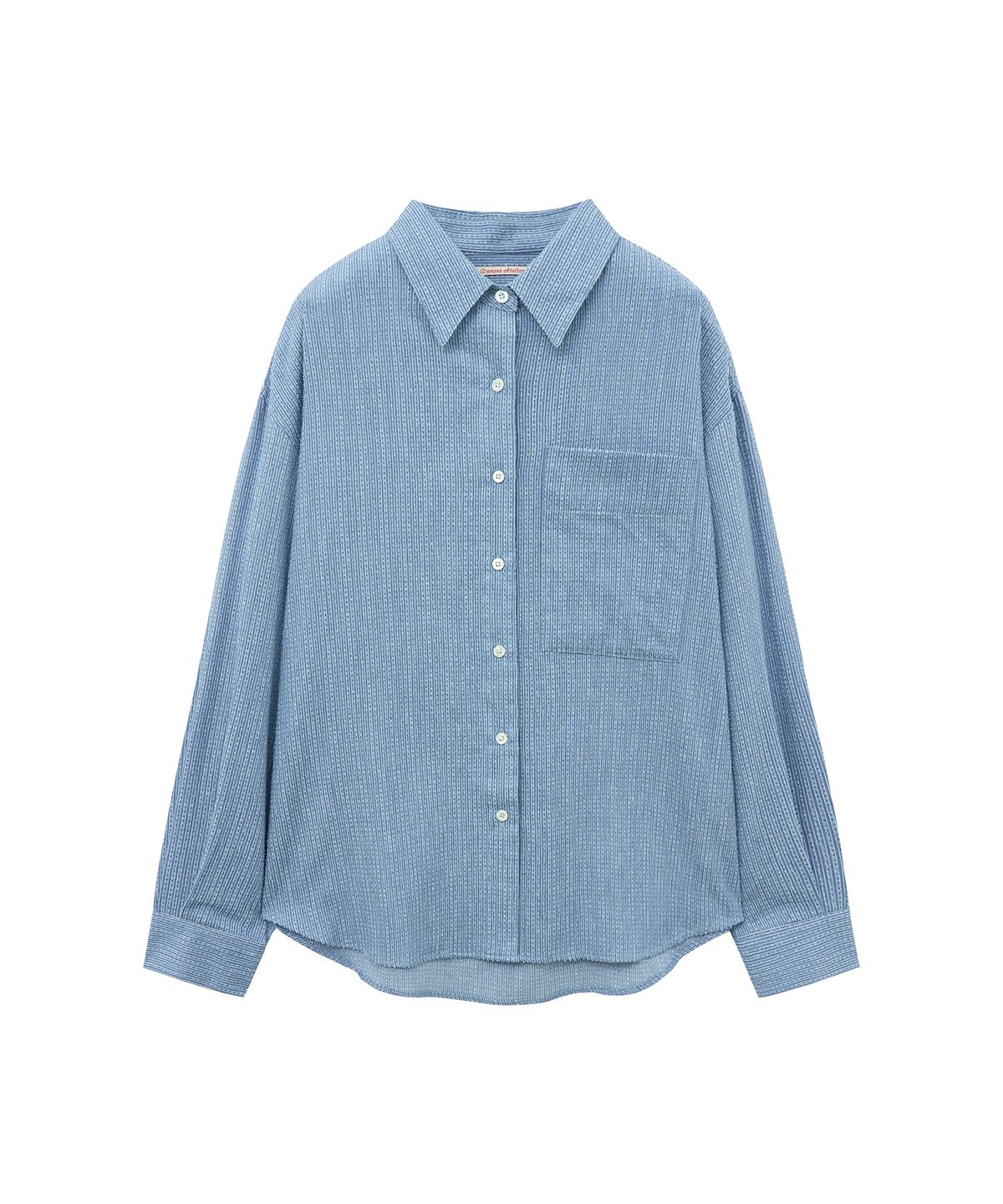 반원 아틀리에(VANONE ATELIER) A3550 텍스처드 데님 셔츠_Light blue