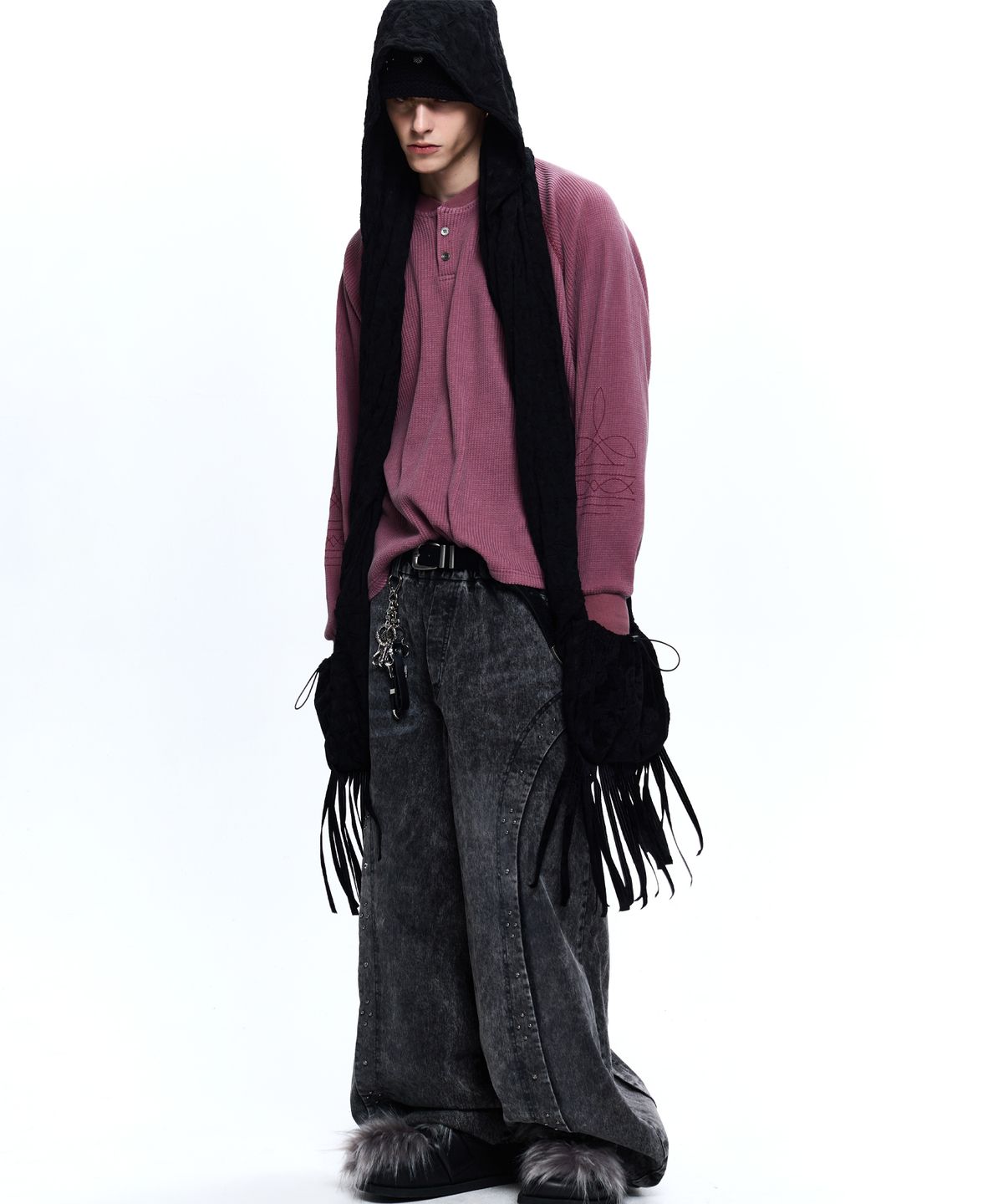 알에스에스씨(RSSC) RIVET BALLOON DENIM PANTS - BLACK