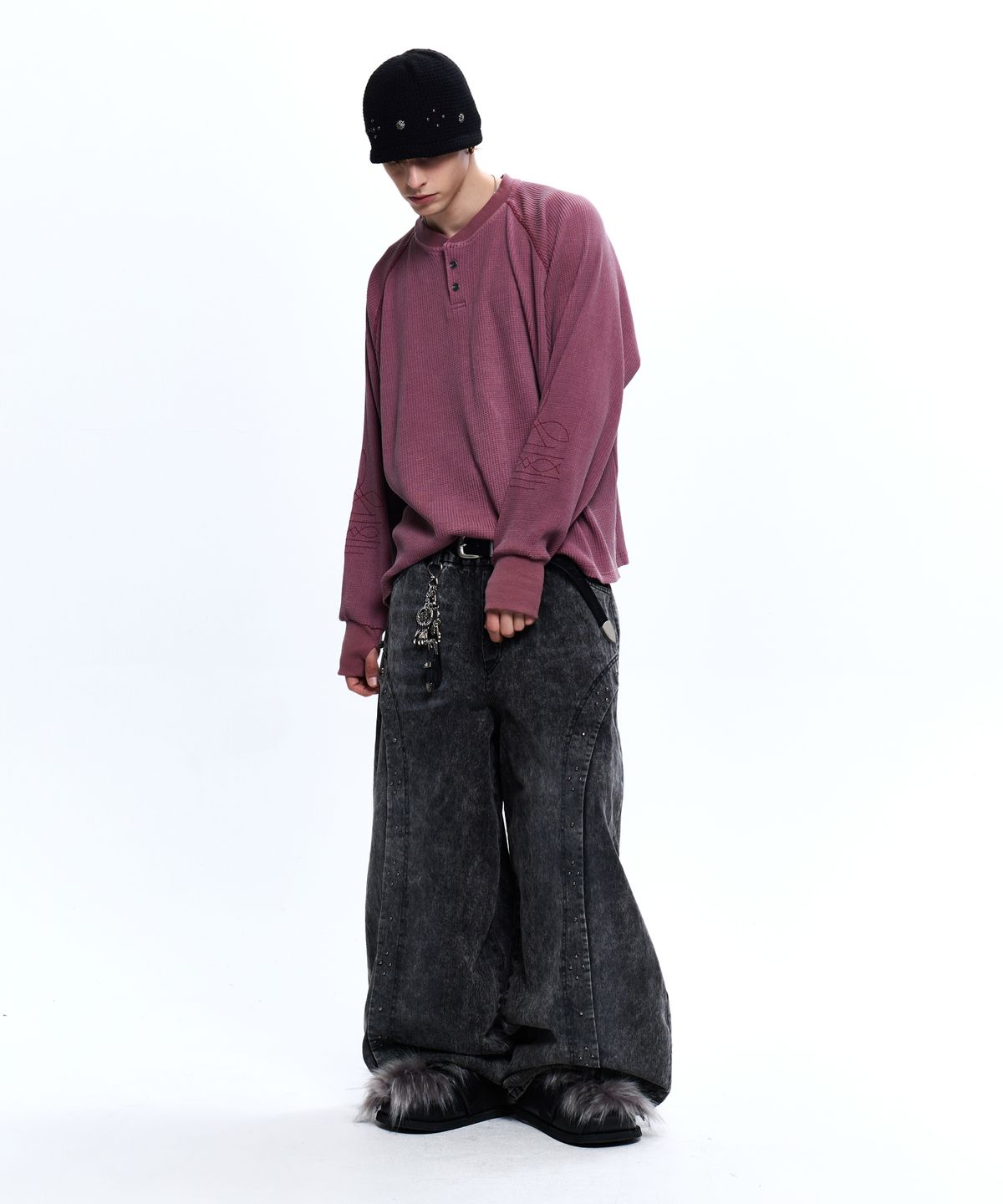 알에스에스씨(RSSC) RIVET BALLOON DENIM PANTS - BLACK