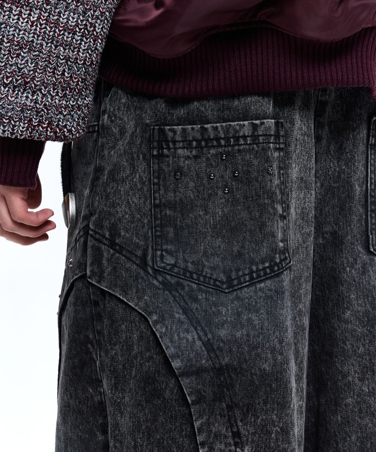 알에스에스씨(RSSC) RIVET BALLOON DENIM PANTS - BLACK
