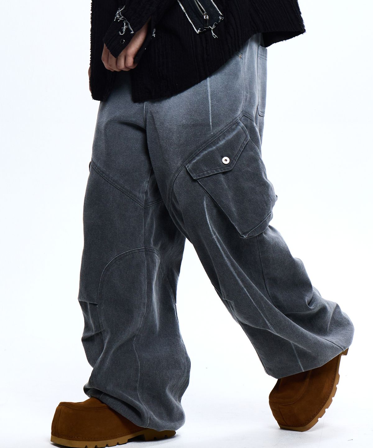 알에스에스씨(RSSC) LAYERD WASHING CARGO DENIM PANTS - GRAY