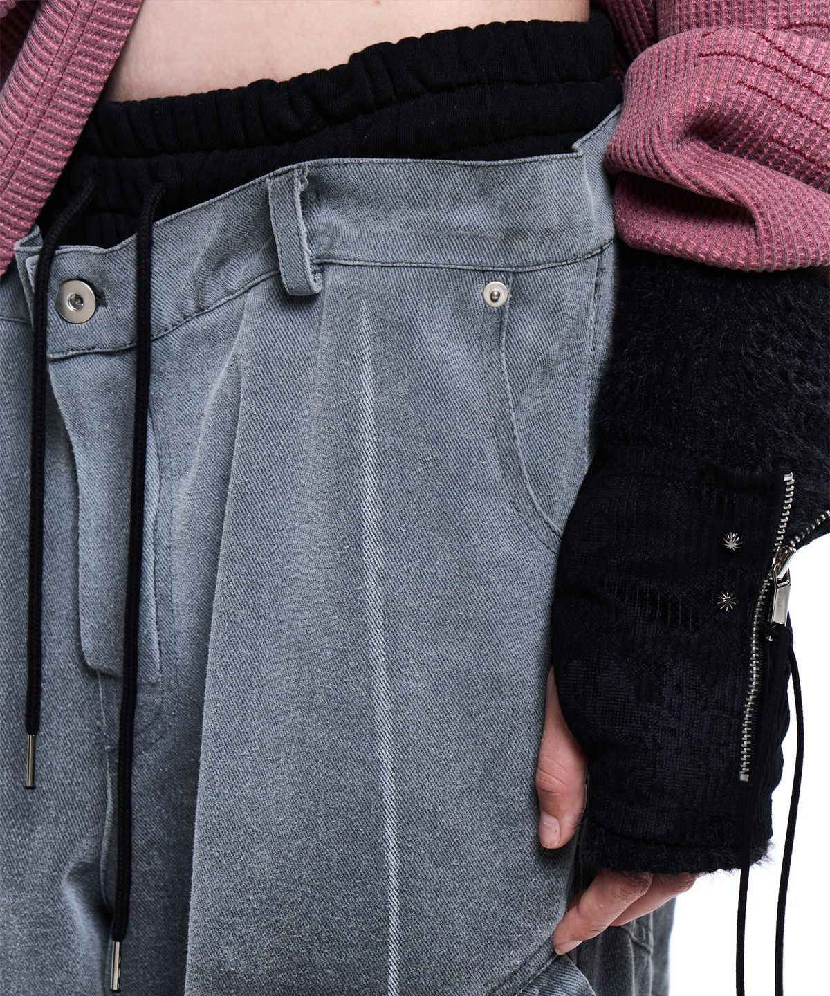 알에스에스씨(RSSC) LAYERD WASHING CARGO DENIM PANTS - GRAY