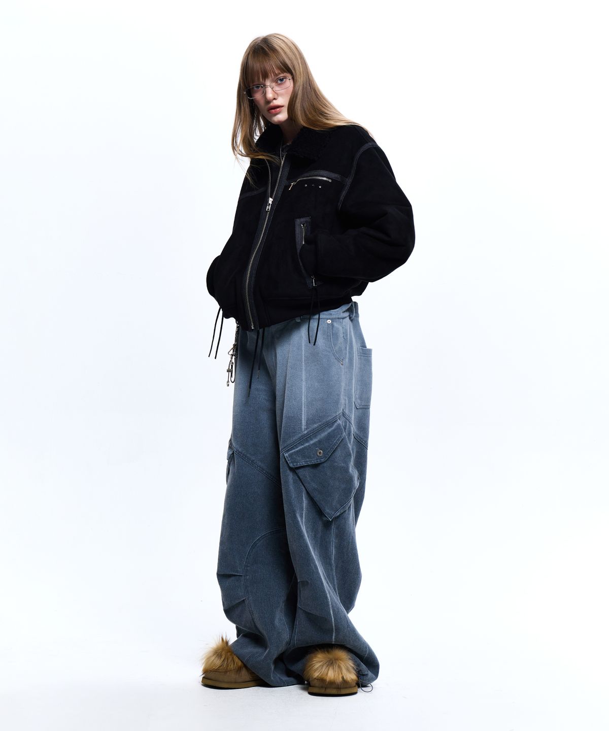 알에스에스씨(RSSC) LAYERD WASHING CARGO DENIM PANTS - NAVY