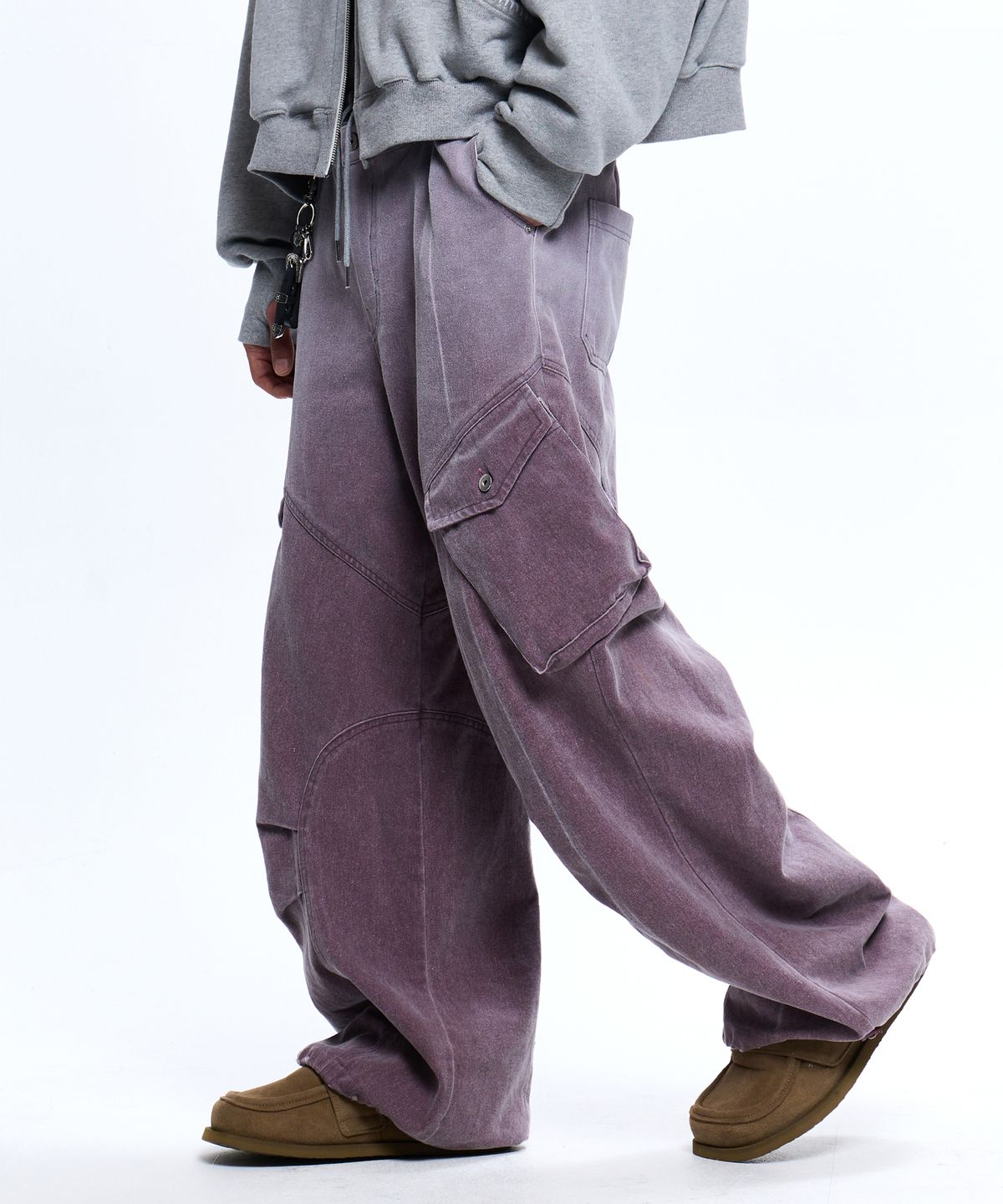 알에스에스씨(RSSC) LAYERD WASHING CARGO DENIM PANTS - WINE