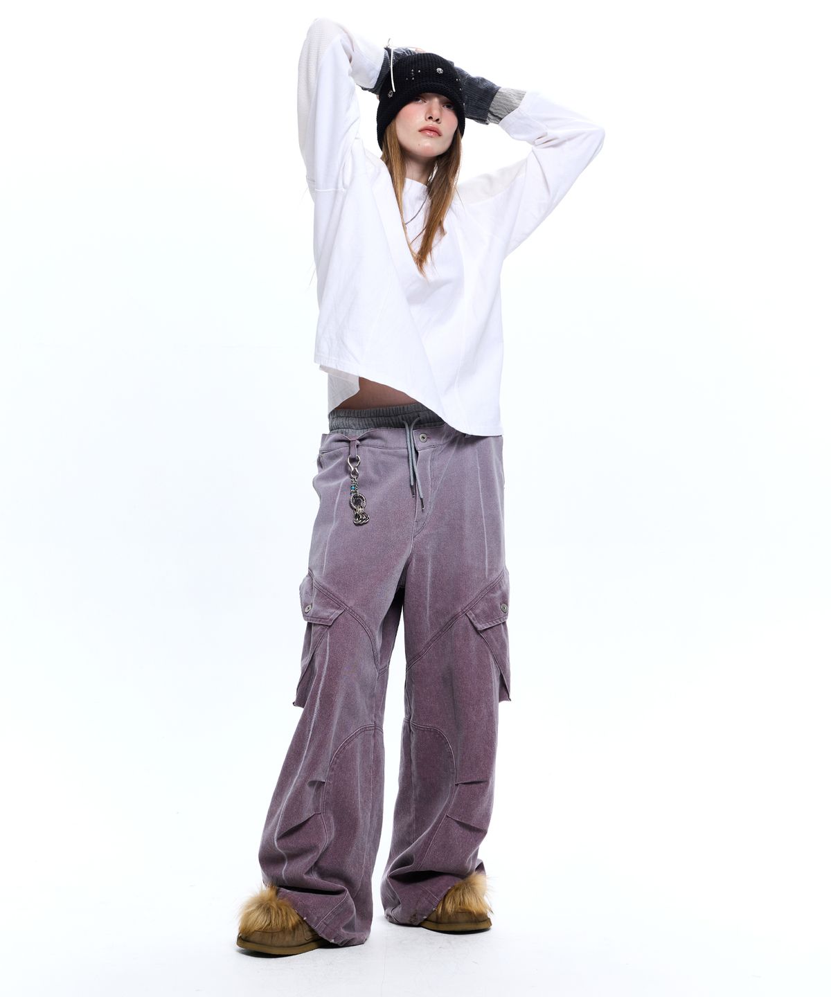 알에스에스씨(RSSC) LAYERD WASHING CARGO DENIM PANTS - WINE