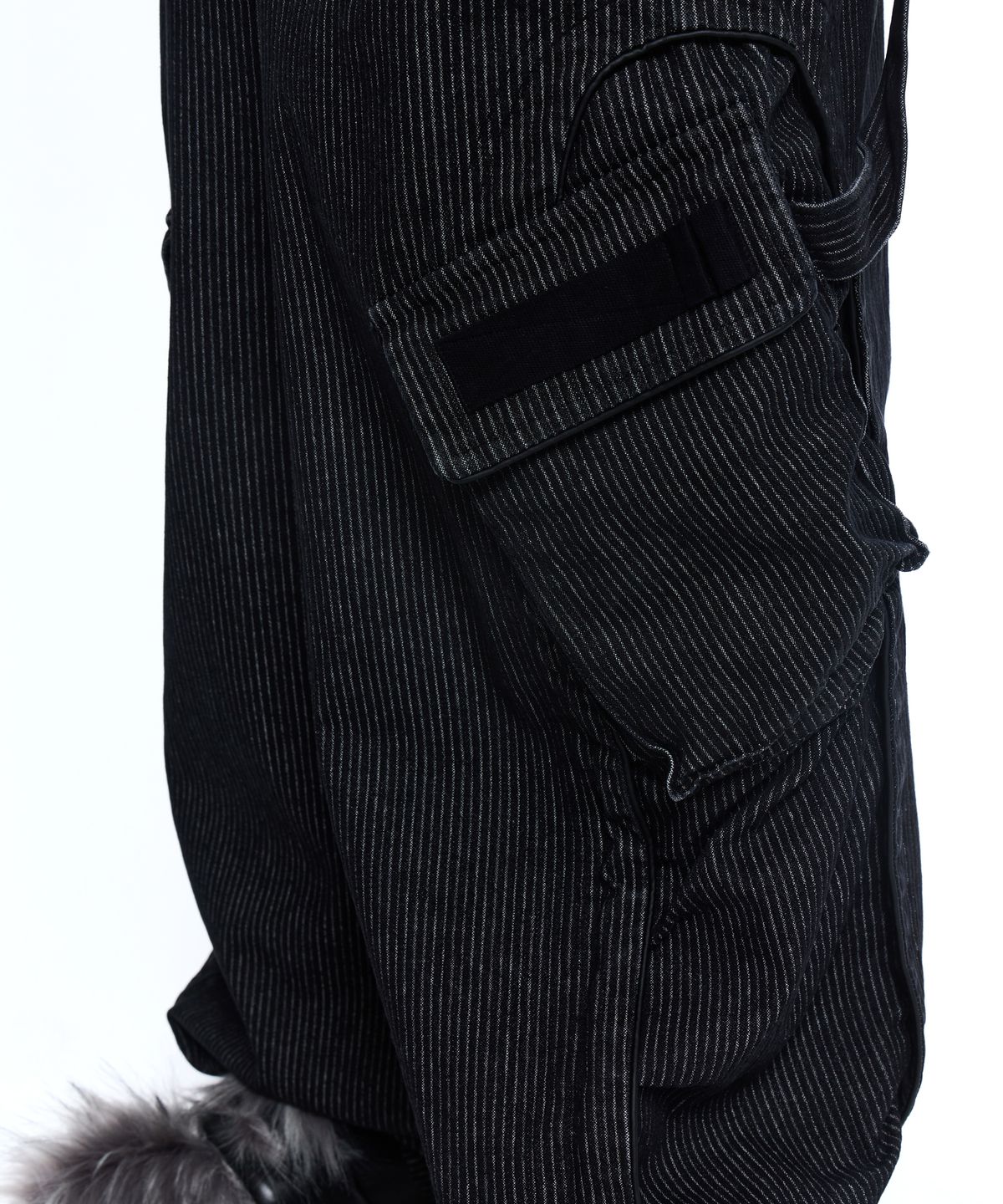 알에스에스씨(RSSC) WRINKLE MIXED STRIPE CARPENTER DENIM PANTS - BLACK