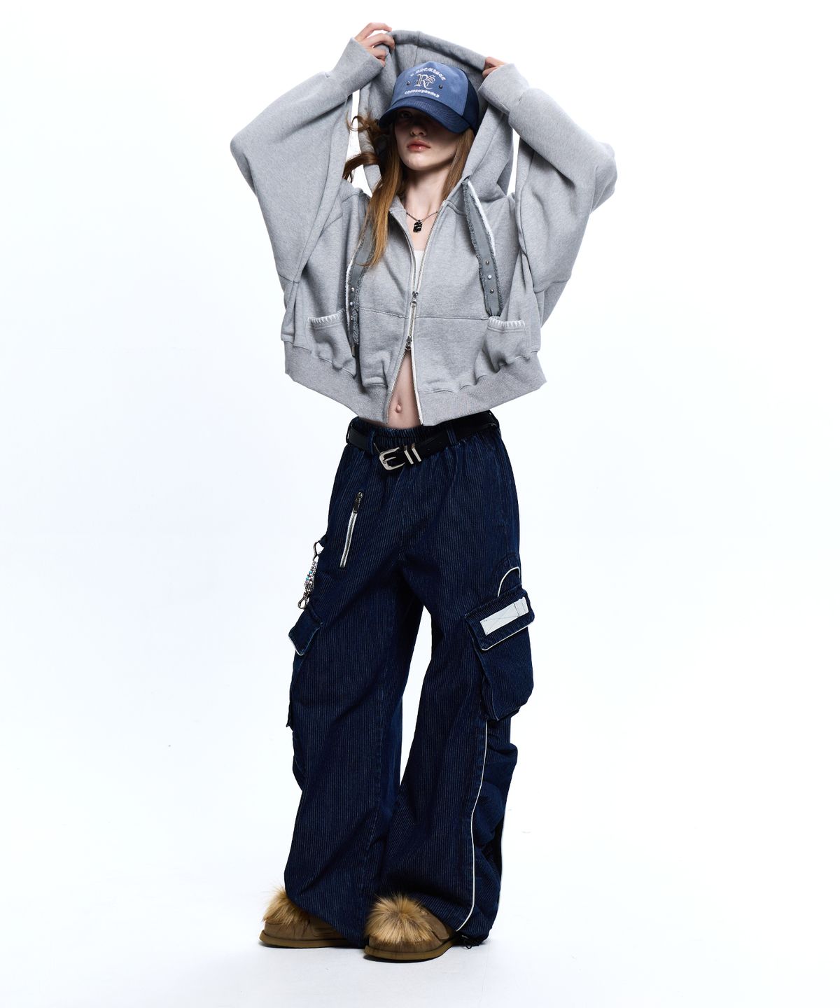 알에스에스씨(RSSC) WRINKLE MIXED STRIPE CARPENTER DENIM PANTS - DENIM