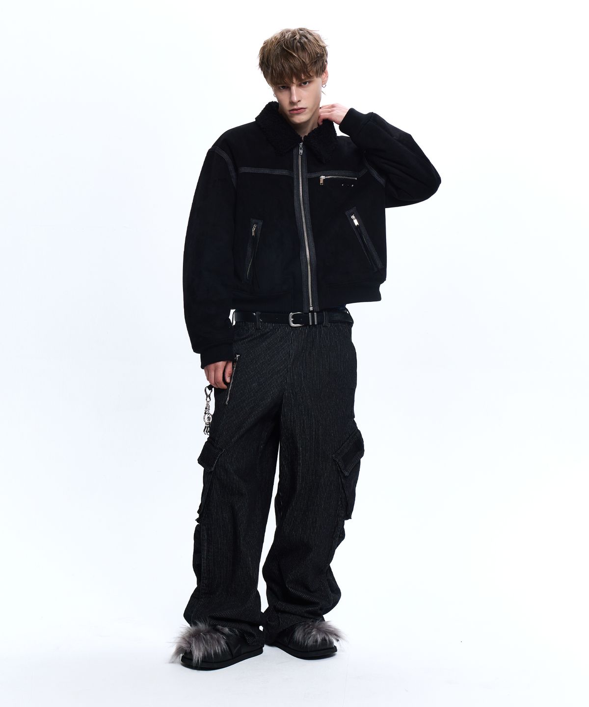 알에스에스씨(RSSC) DENIM MIXED MUSTANG JACKET - BLACK