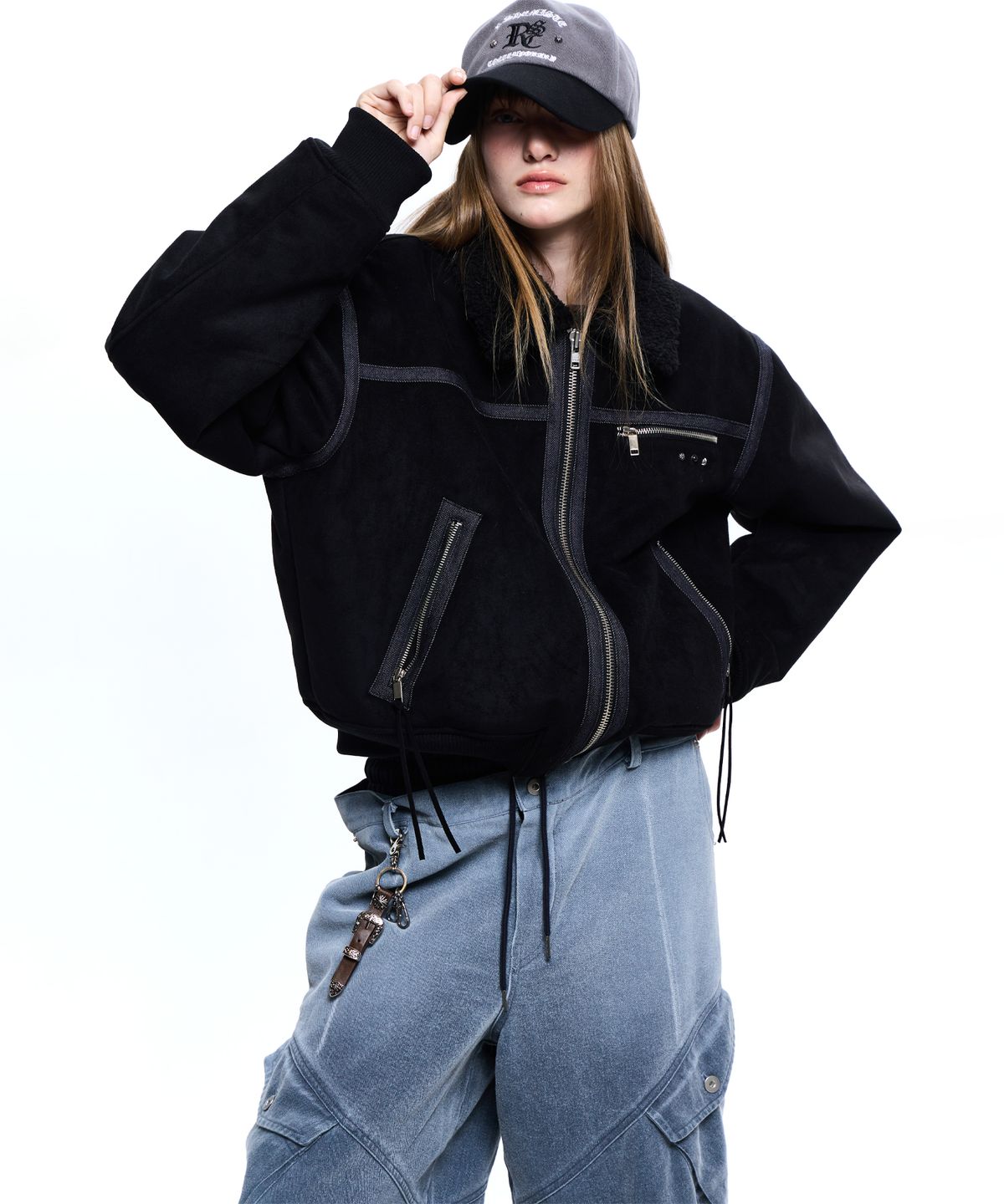 알에스에스씨(RSSC) DENIM MIXED MUSTANG JACKET - BLACK