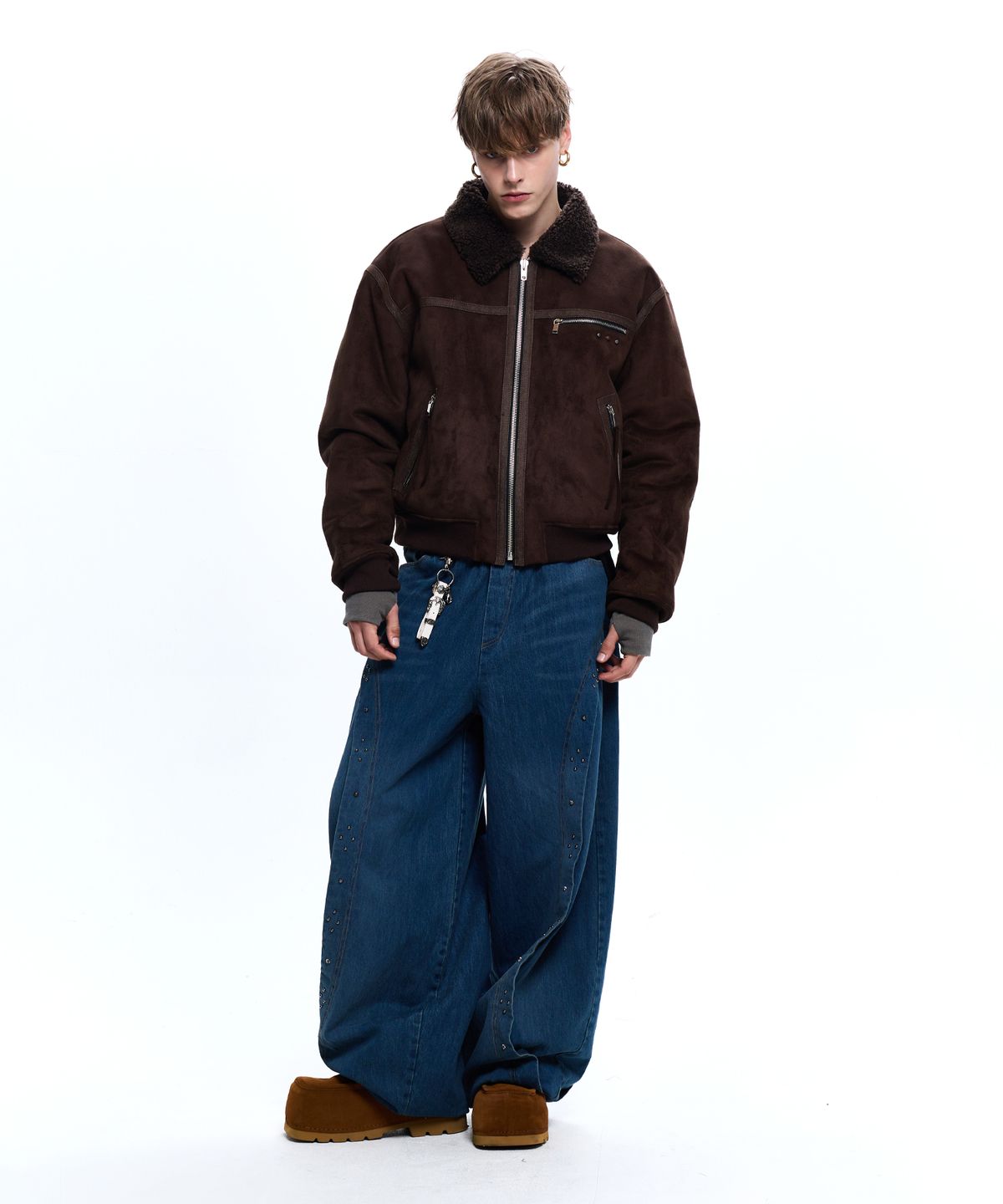 알에스에스씨(RSSC) DENIM MIXED MUSTANG JACKET - BROWN