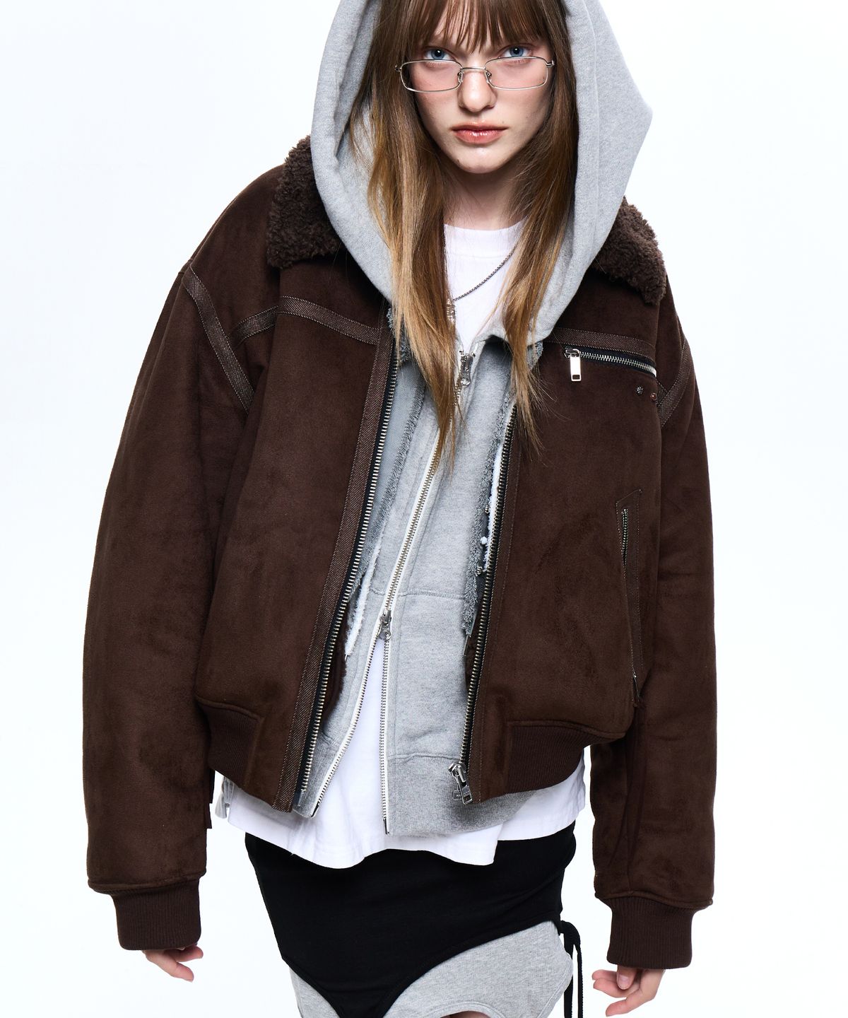 알에스에스씨(RSSC) DENIM MIXED MUSTANG JACKET - BROWN