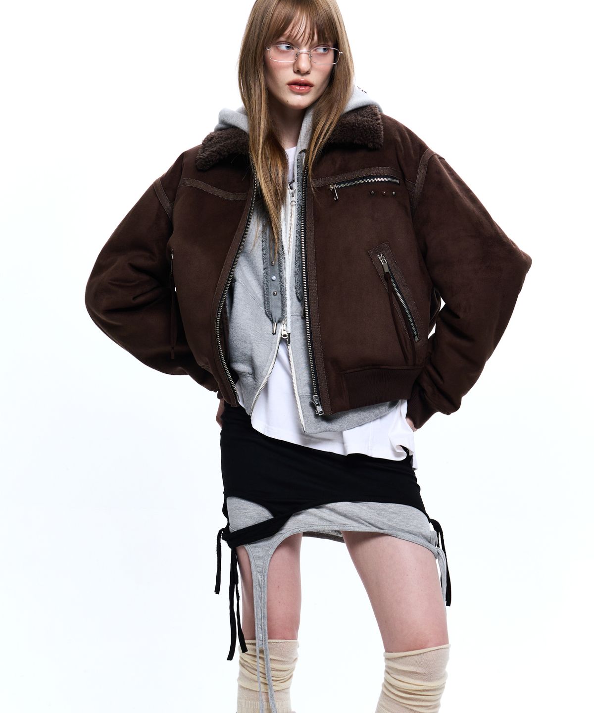 알에스에스씨(RSSC) DENIM MIXED MUSTANG JACKET - BROWN