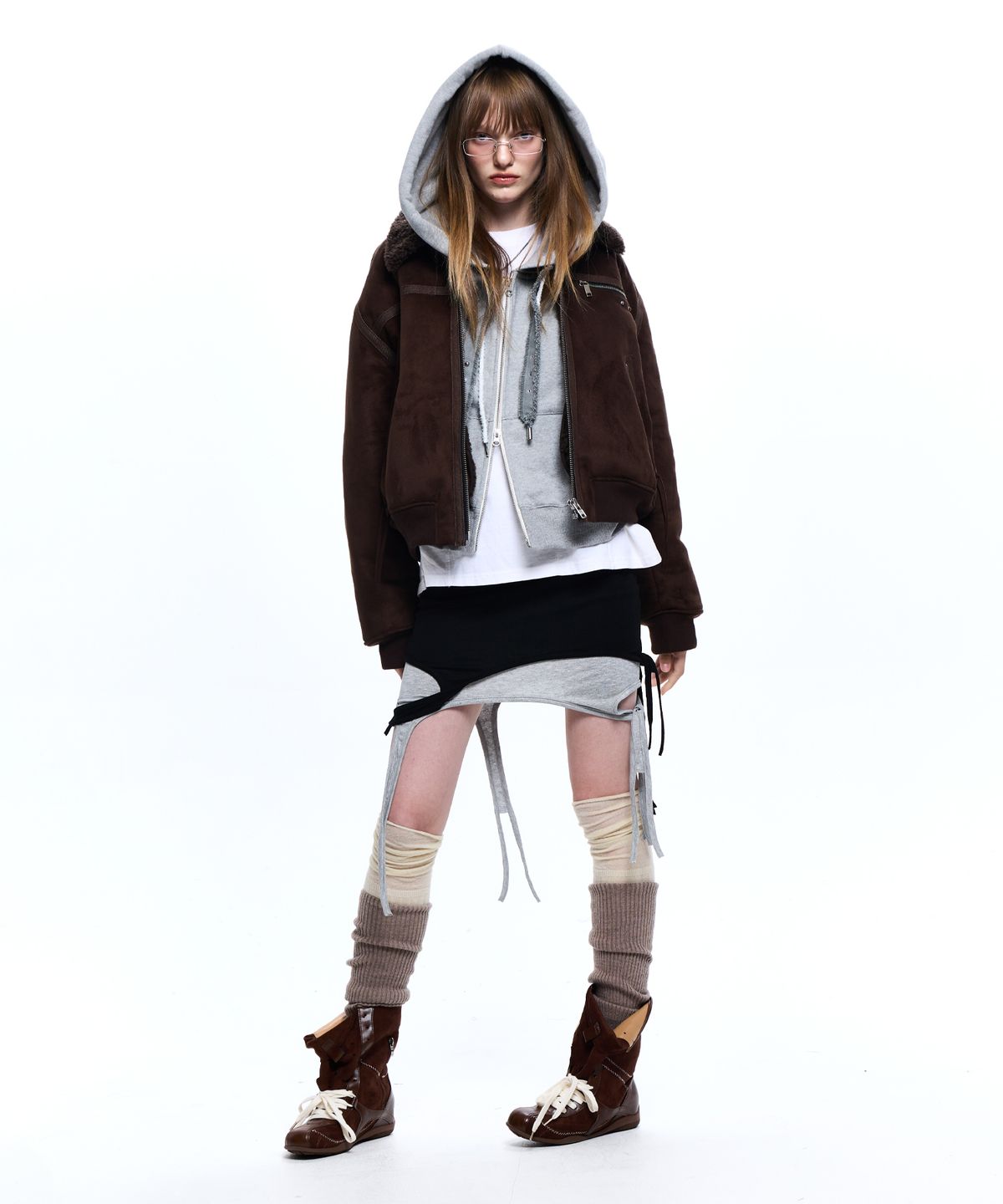 알에스에스씨(RSSC) DENIM MIXED MUSTANG JACKET - BROWN