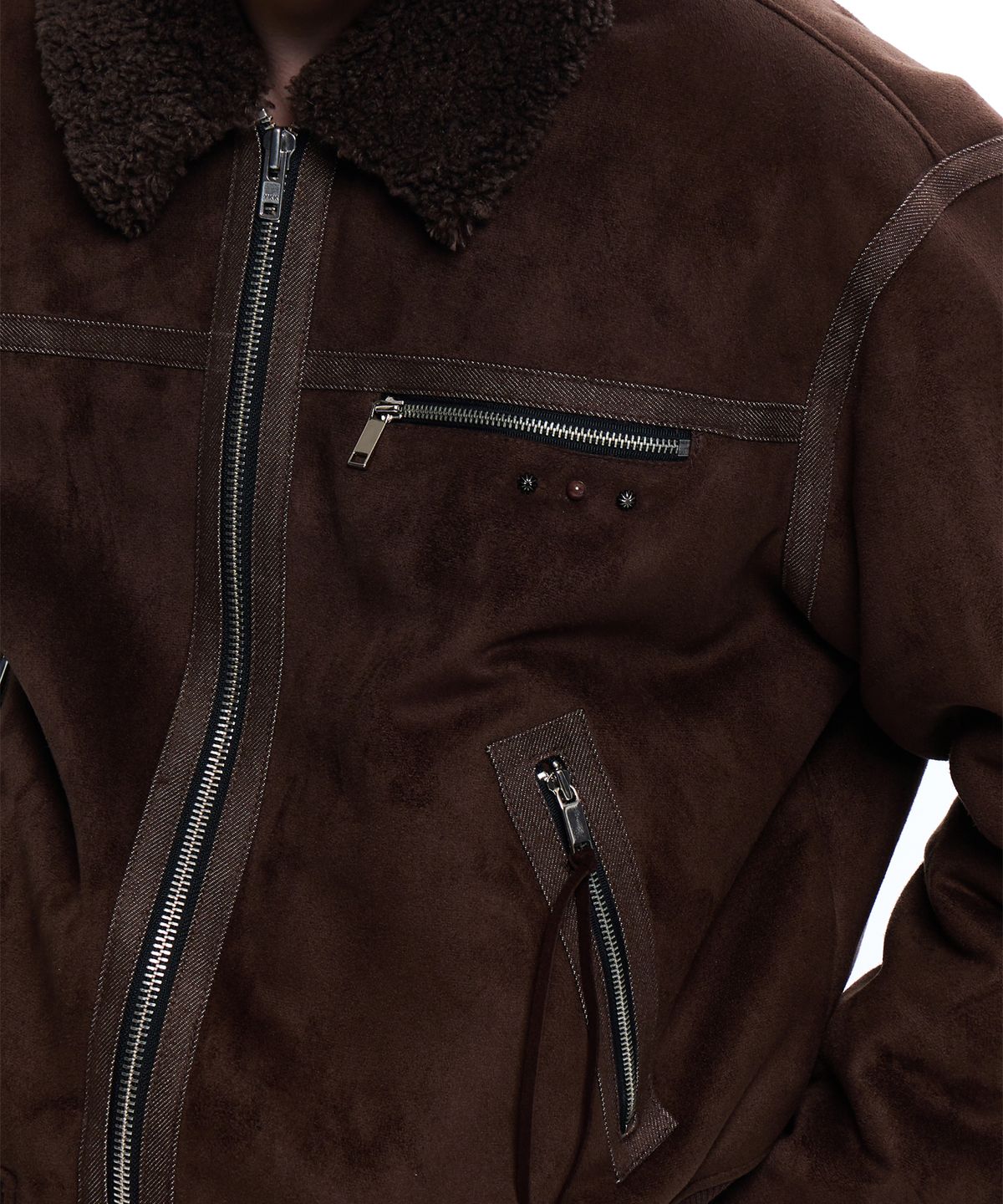 알에스에스씨(RSSC) DENIM MIXED MUSTANG JACKET - BROWN