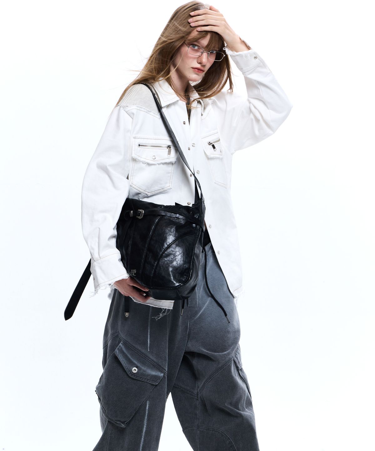 알에스에스씨(RSSC) WESTERN BELT CROSS BAG - BLACK
