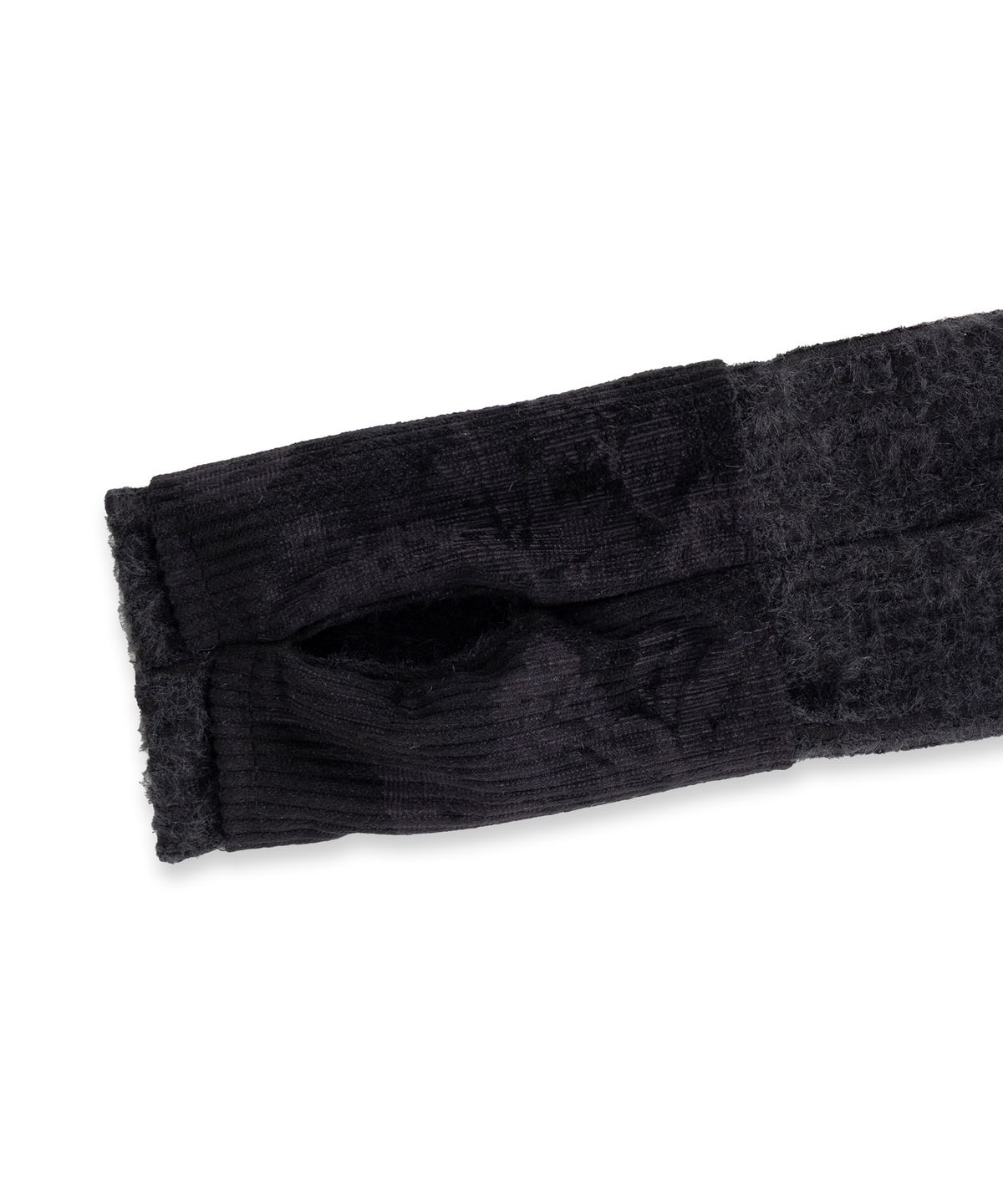 알에스에스씨(RSSC) VELVET MIXED HAIRY KNIT HAND WARMER - BLACK