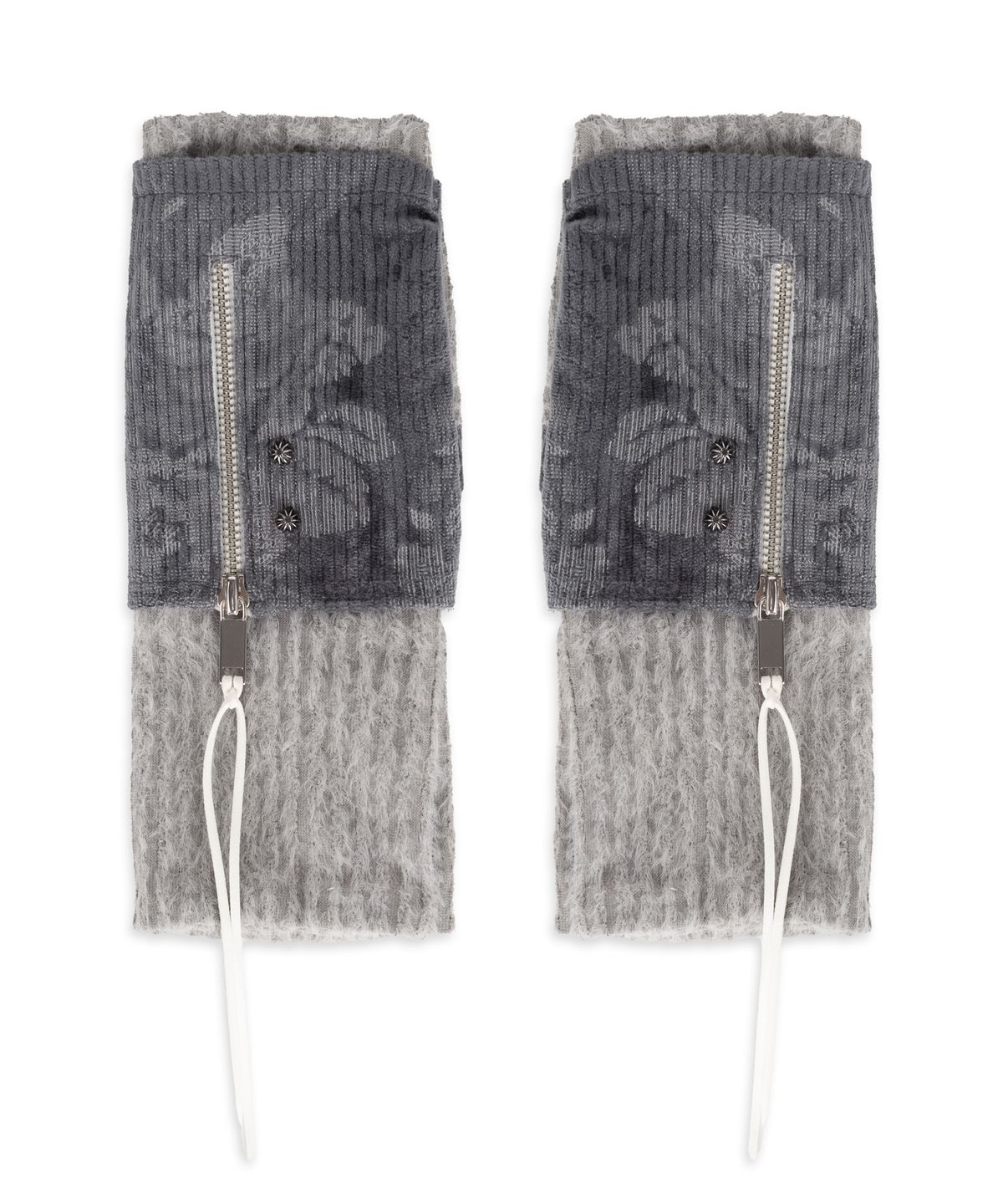 알에스에스씨(RSSC) VELVET MIXED HAIRY KNIT HAND WARMER - GRAY