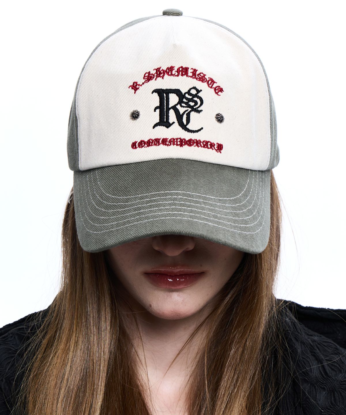 알에스에스씨(RSSC) LOGO WESTERN BALL CAP - KHAKI/IVORY