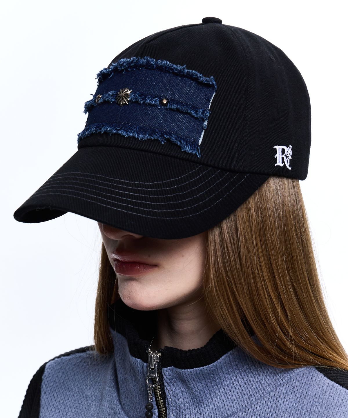 알에스에스씨(RSSC) DENIM PATCHED RIVET BALL CAP - BLACK
