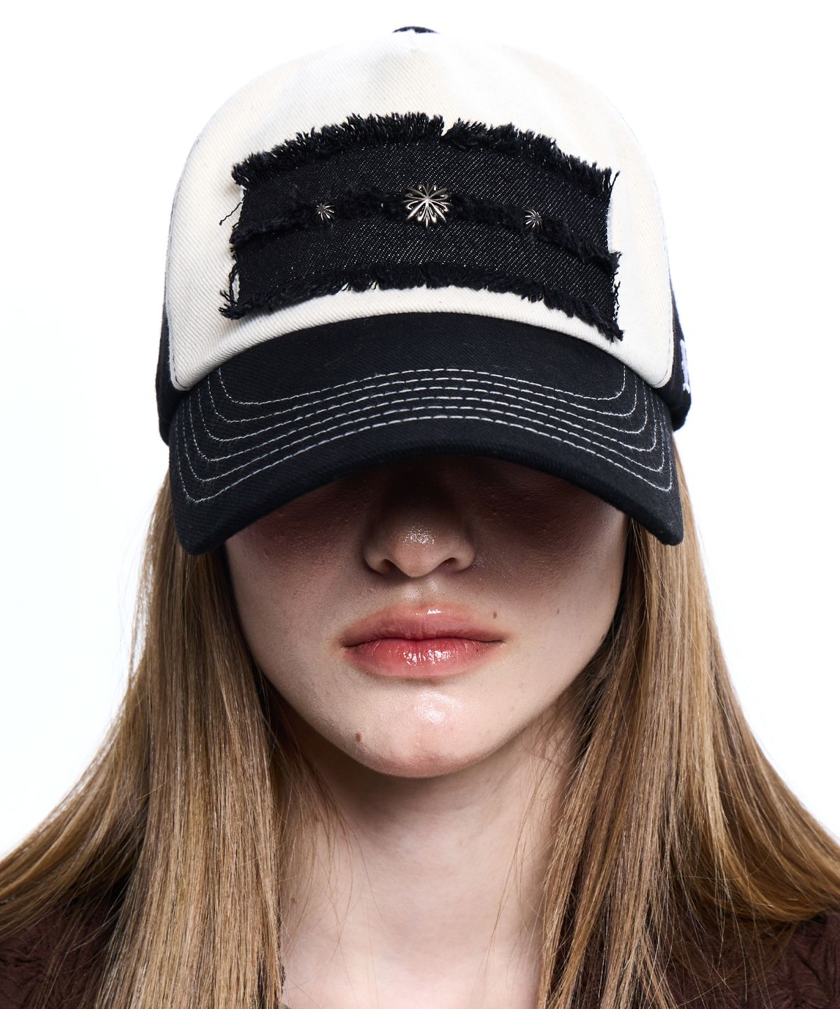 알에스에스씨(RSSC) DENIM PATCHED RIVET BALL CAP - BLACK/IVORY