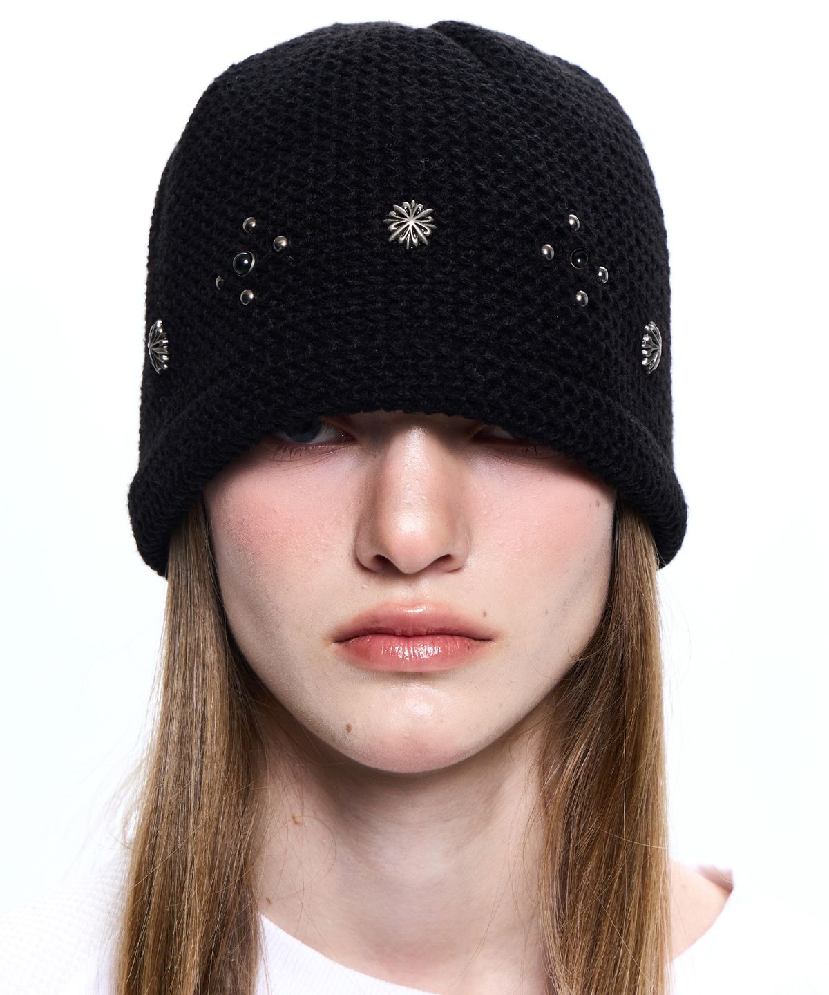 알에스에스씨(RSSC) SUNBURST RIVET KNIT BEANIE - BLACK