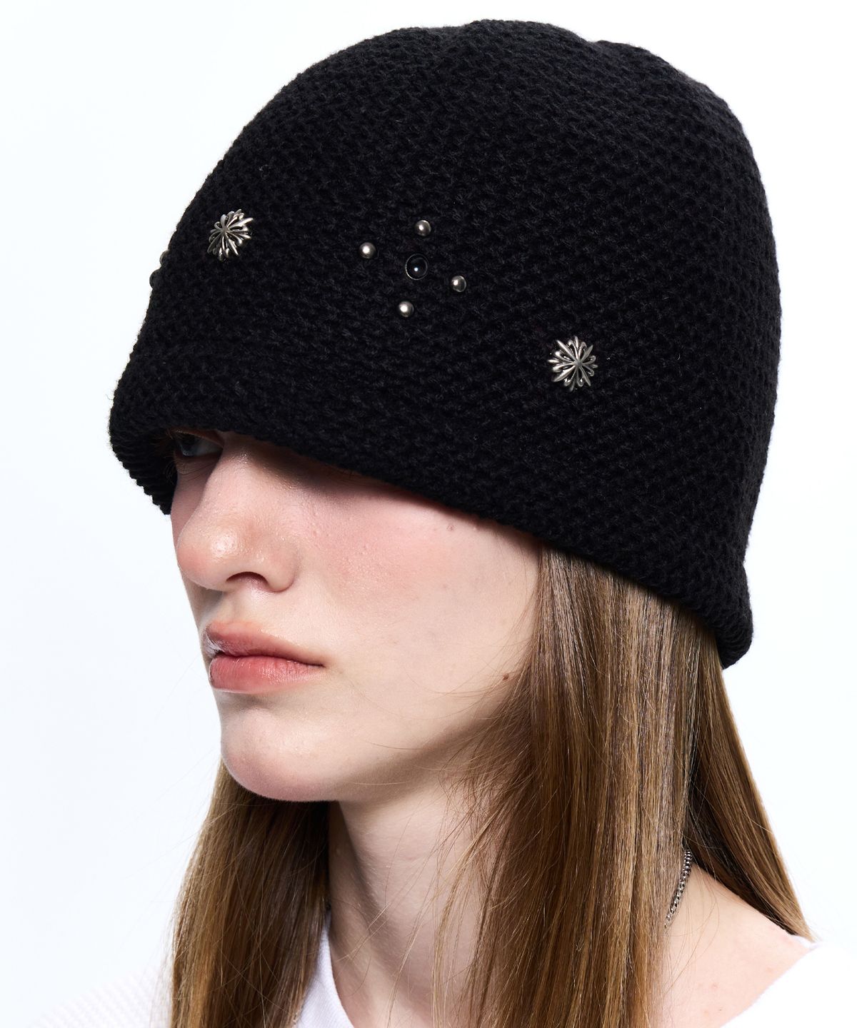 알에스에스씨(RSSC) SUNBURST RIVET KNIT BEANIE - BLACK