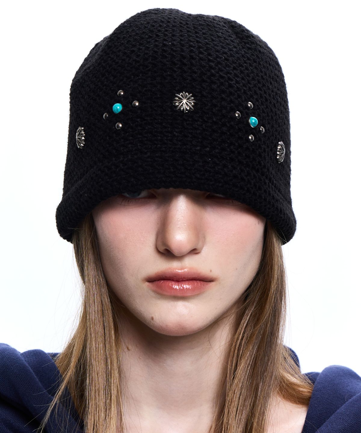 알에스에스씨(RSSC) SUNBURST RIVET KNIT BEANIE - TURQUOISE
