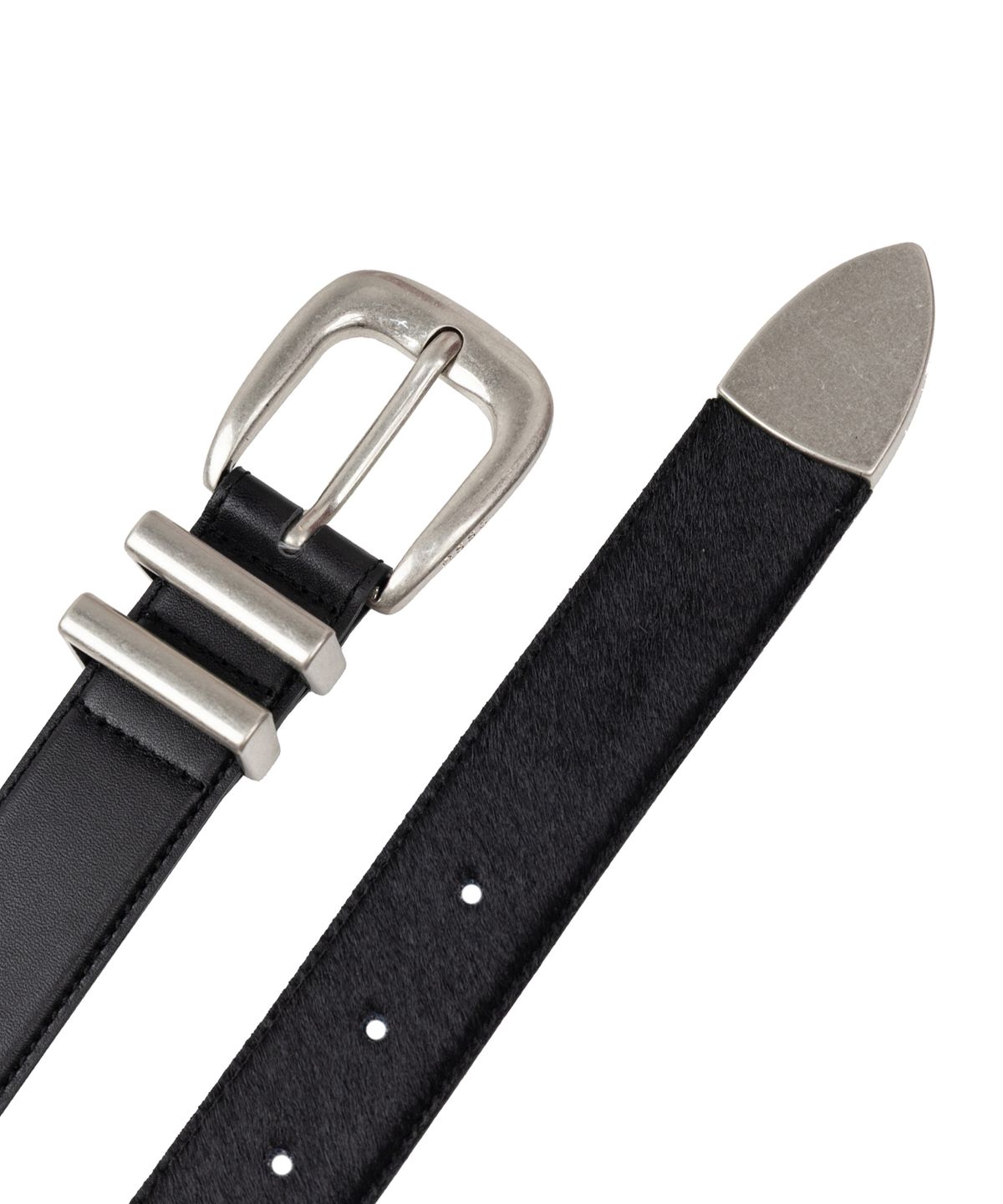 알에스에스씨(RSSC) MIX LEATHER WESTERN BELT - BLACK