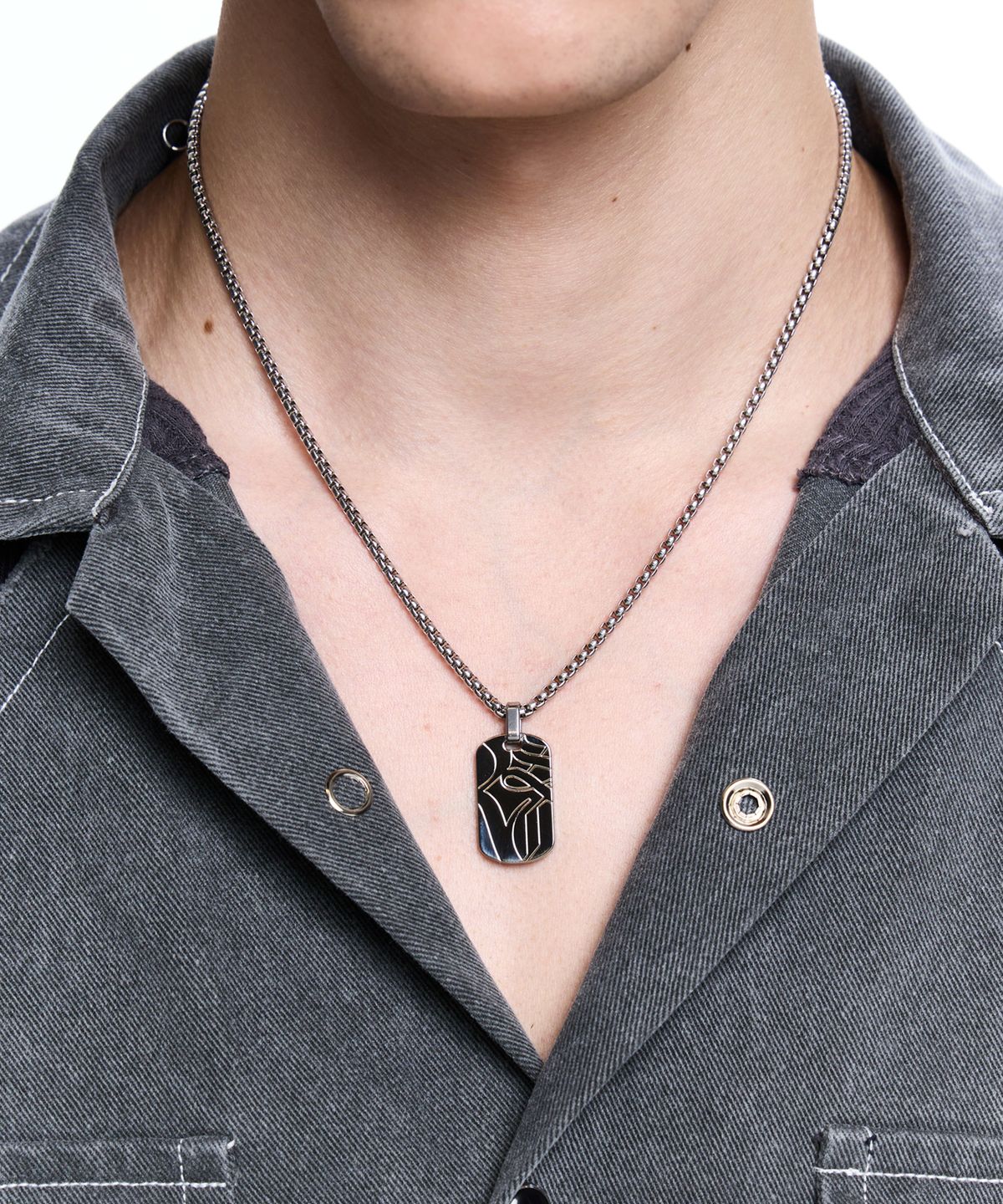 알에스에스씨(RSSC) ENLARGED LOGO NECKLACE - SILVER