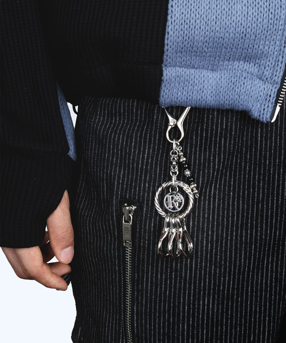 알에스에스씨(RSSC) SHORT BEADS CHAIN CARABINER KEYRING - BLACK