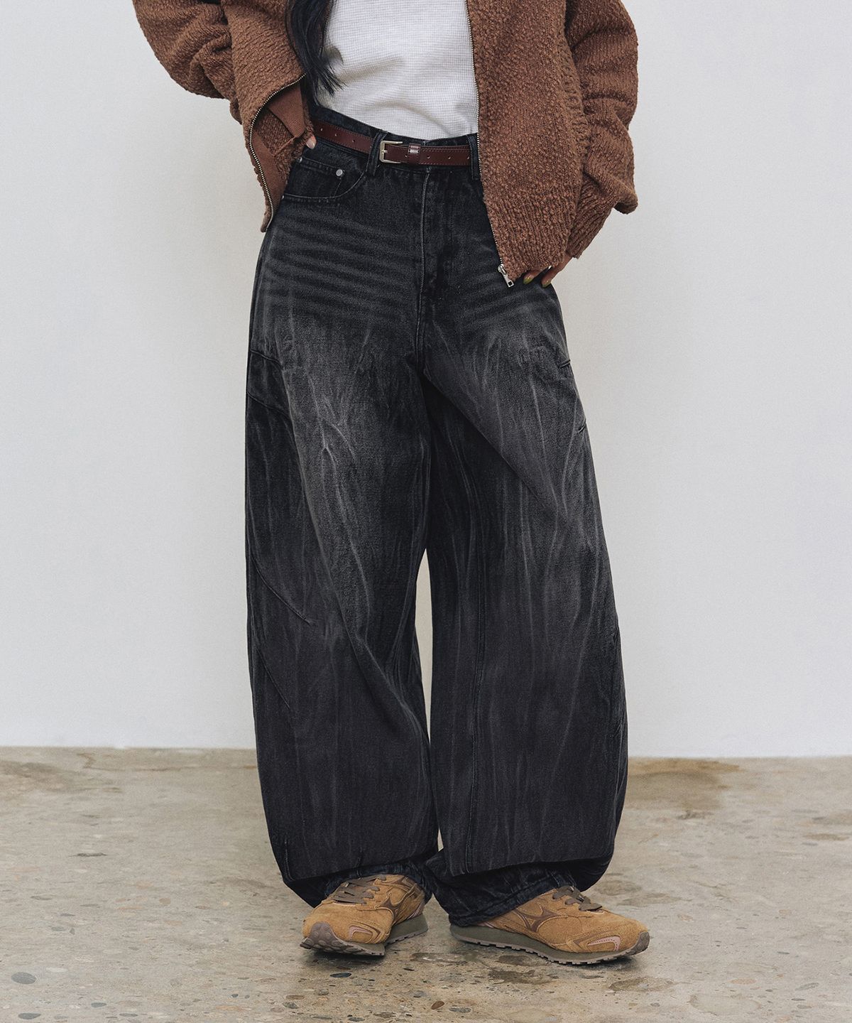 데케트(DECET) [크링클워싱]Balloon Wide Jeans DCPT055CRBlack