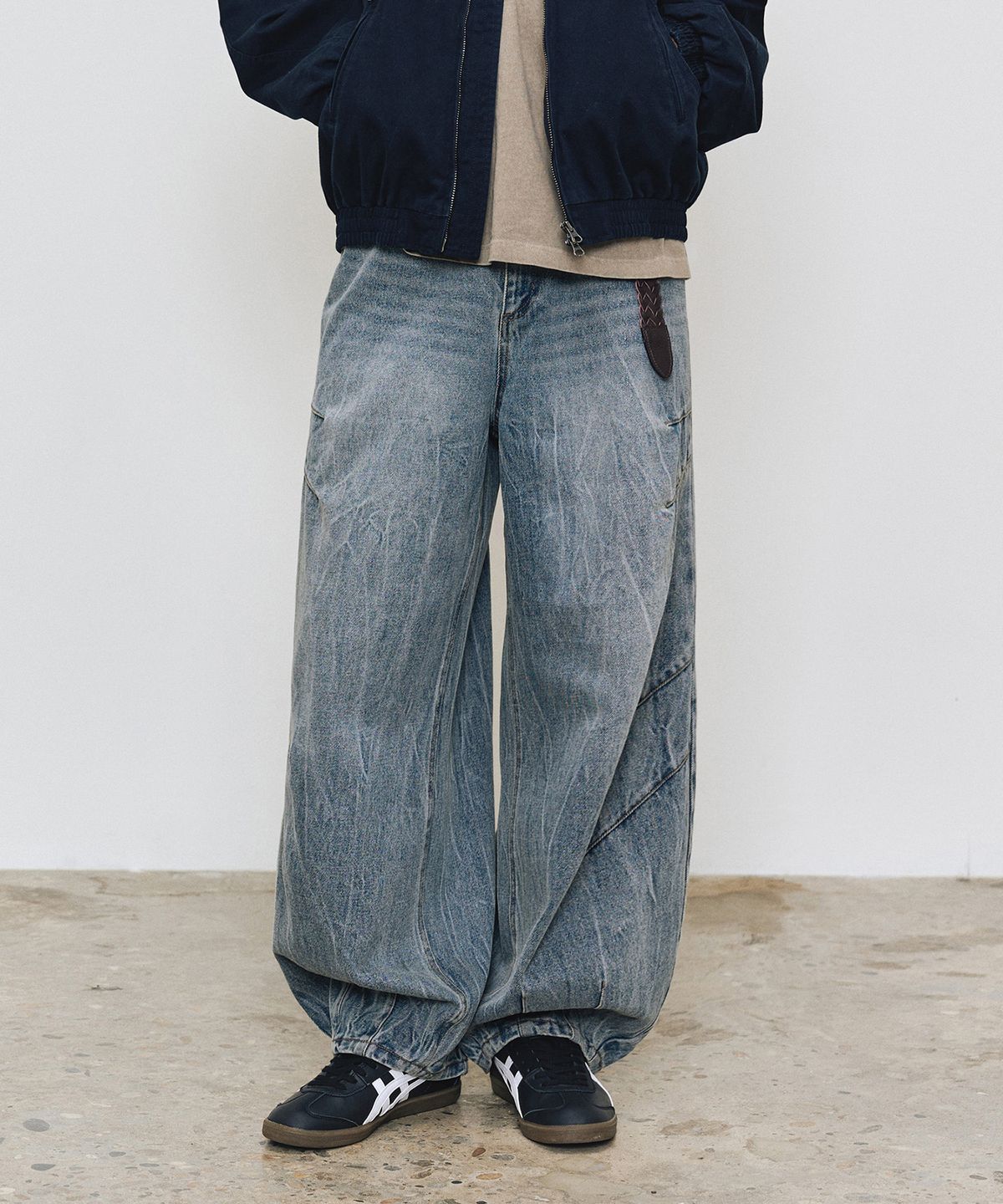 데케트(DECET) [크링클워싱]Balloon Wide Jeans DCPT055CRBlue
